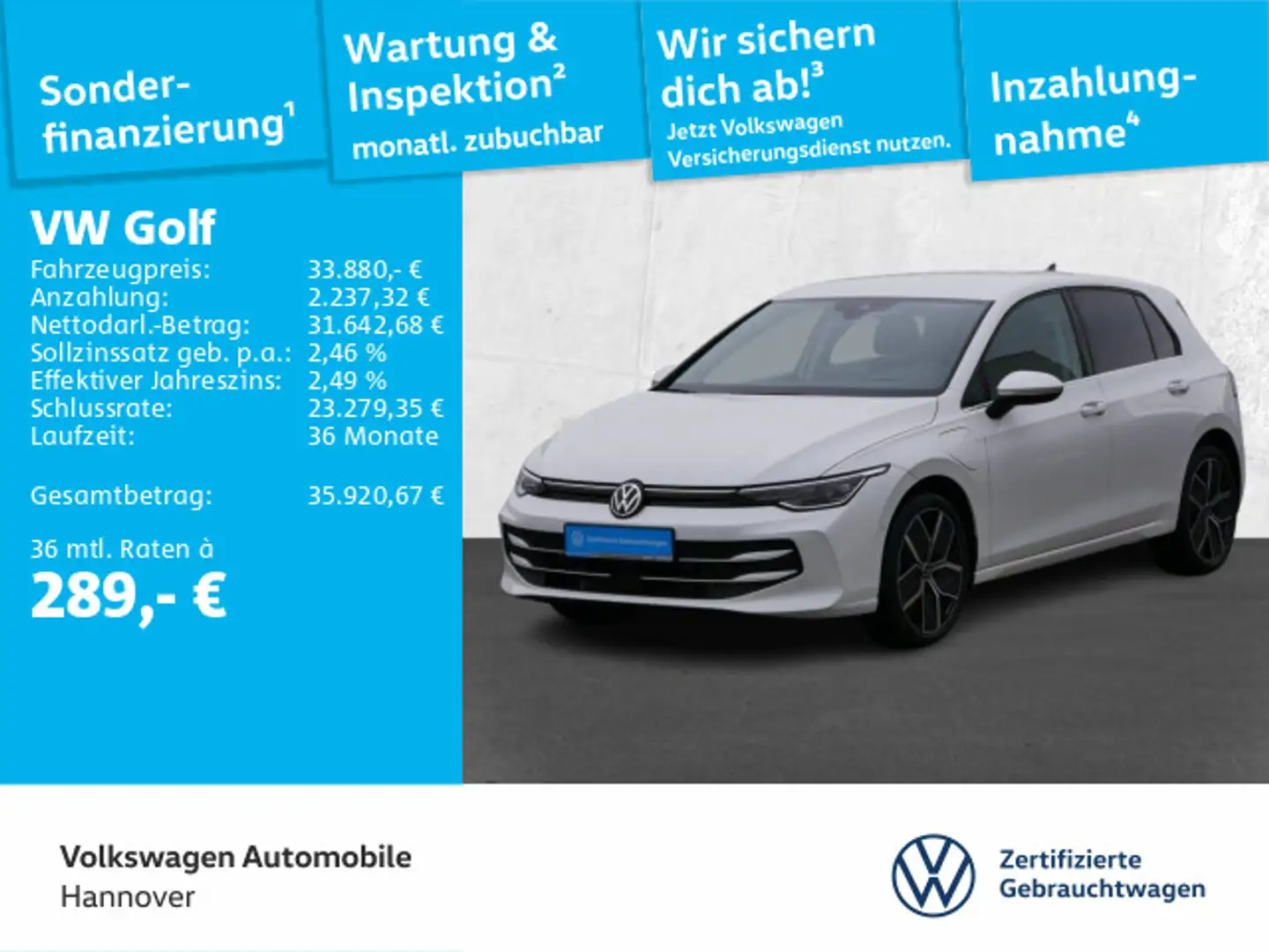 Volkswagen Golf VIII 1.5 TSI eHybrid DSG Style ACC Navi LED Weiß - 1