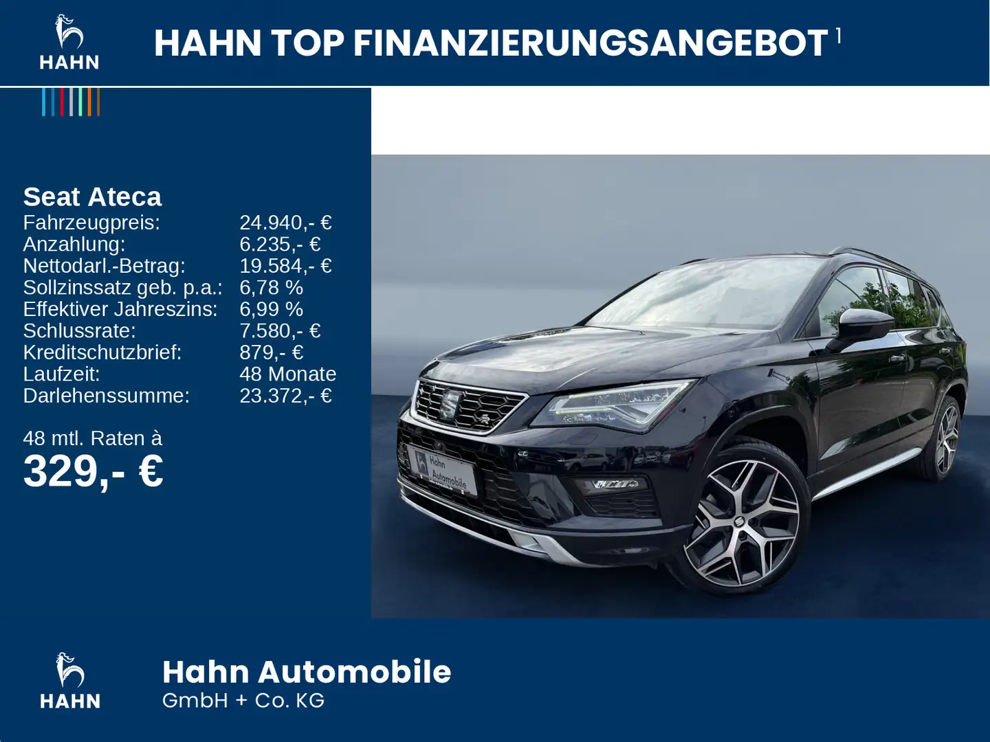 SEAT Ateca FR 2.0TDI DSG 4Drive LED ACC AHK Navi Schwarz - 2