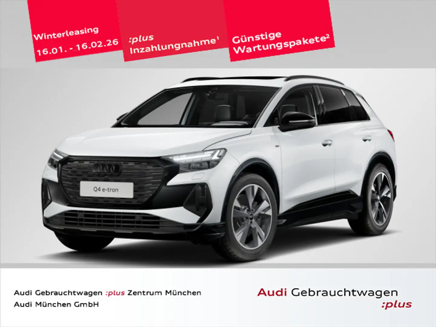 Audi Q4 e-tron 45 S line Pano/Wärmep./AHK/SONOS Weiß - 1
