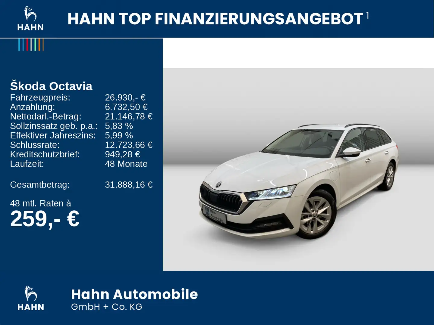 Skoda Octavia Combi 1.4 TSI DSG iV Ambition AHK LED Weiß - 2