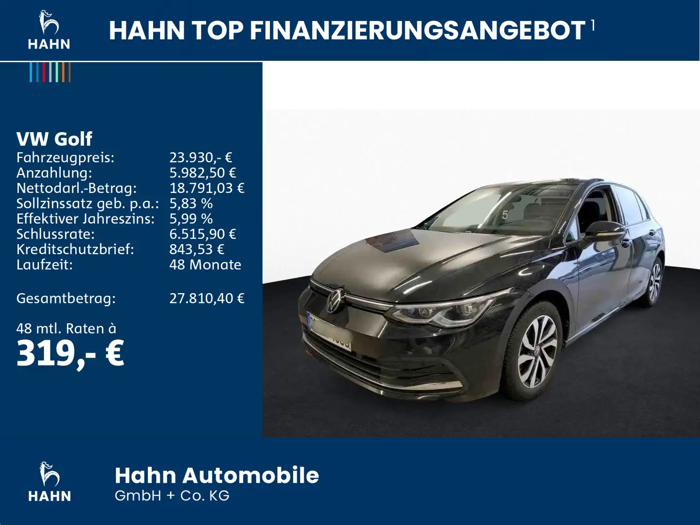 Volkswagen Golf VIII 1,5TSI ACTIVE STANDHZ NAV LED ACC KAM Schwarz - 2