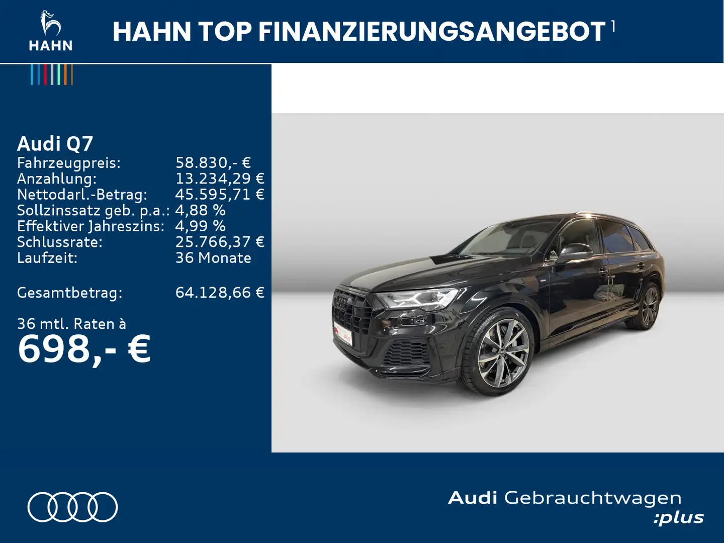 Audi Q7 55TFSIe quatt Tiptrc S-line HUD AHK Pano 360° Schwarz - 2