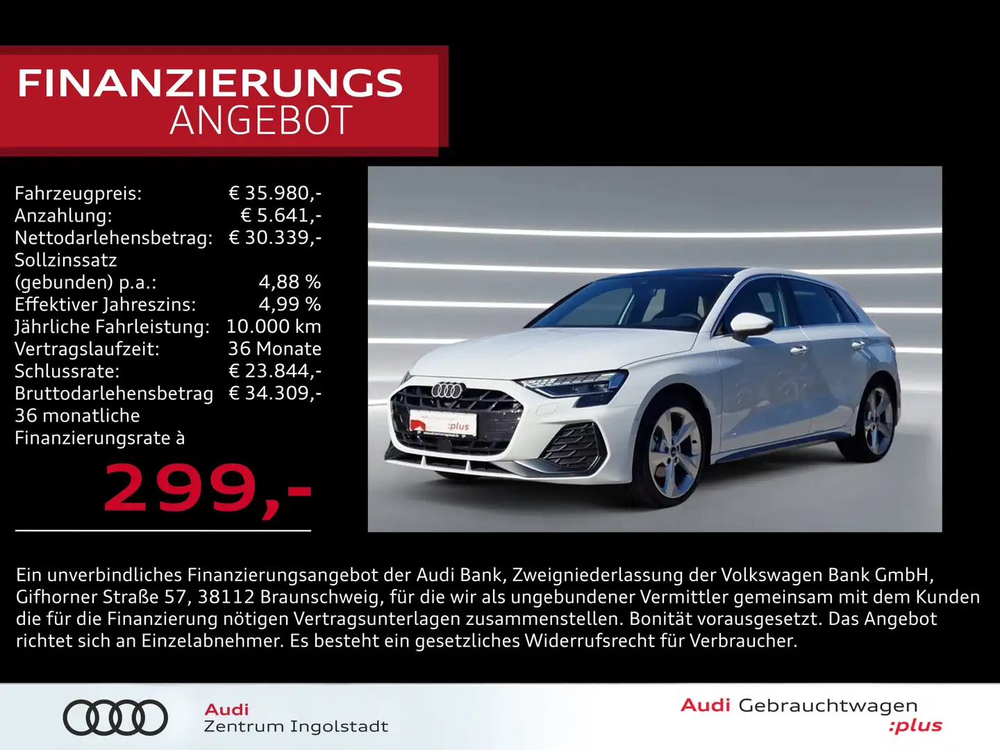 Audi A3 Sportback 35 TDI S line MATRIX Pano SONOS 18" S li Blanco - 1
