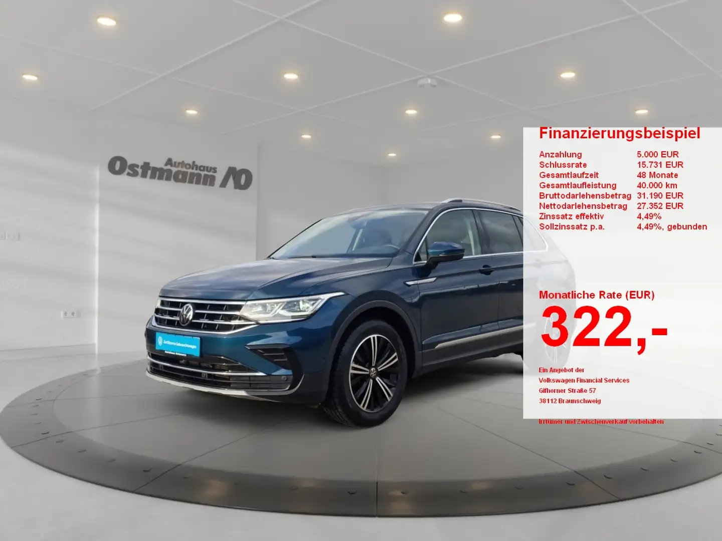 Volkswagen Tiguan 1.5 TSI BMT Elegance ACC AHK AUT Facelift Blauw - 1