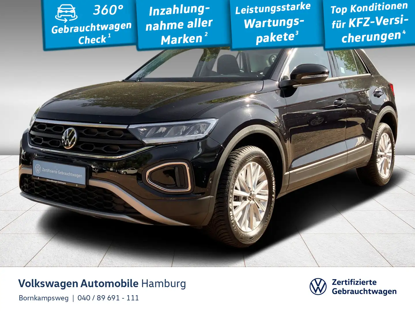 Volkswagen T-Roc 1.0 TSI Life LED Navi Kamera Schwarz - 1