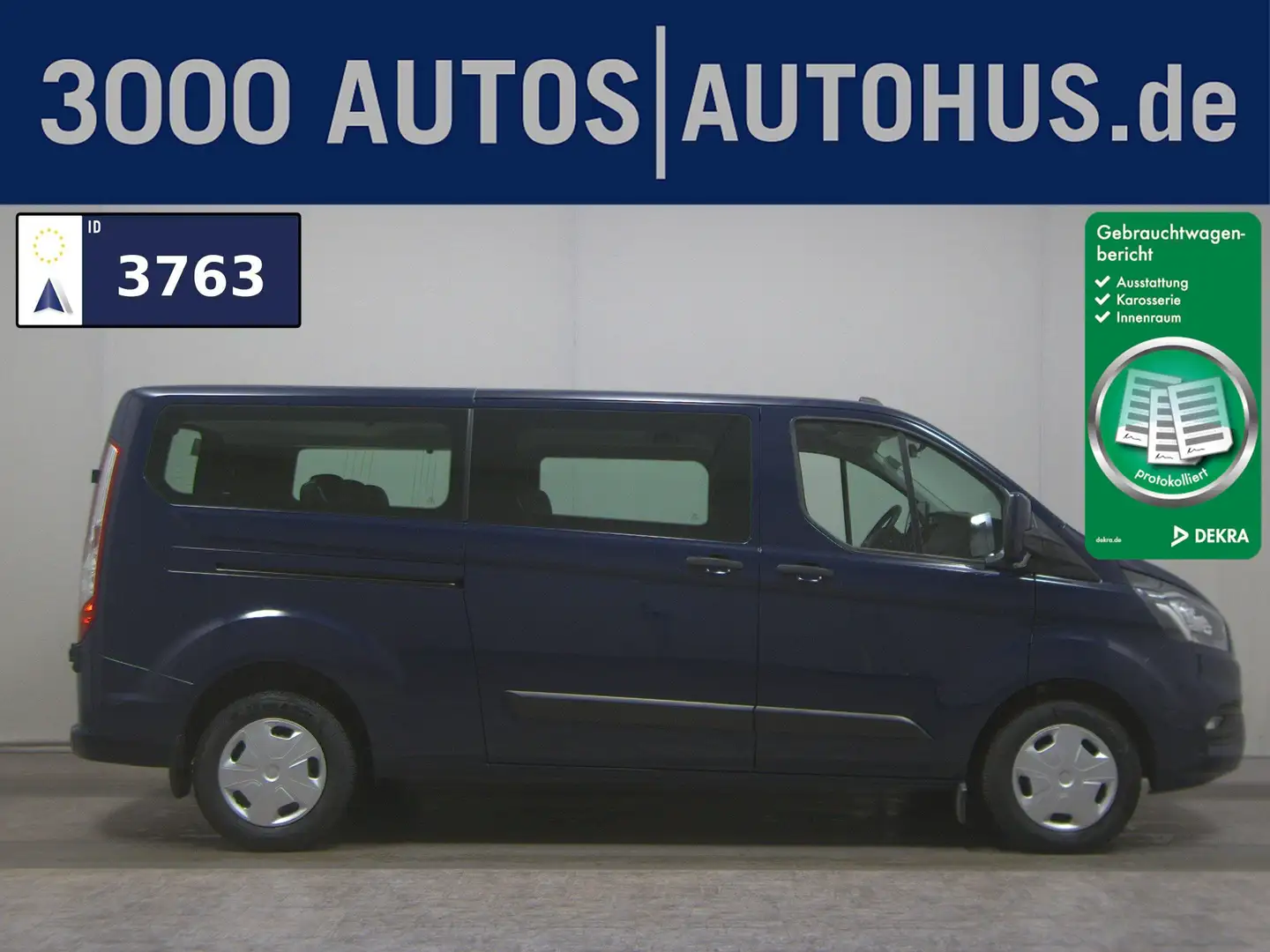Ford Transit Custom 2.0 EB Trend L2 8-Sitze Navi PDC Blau - 1