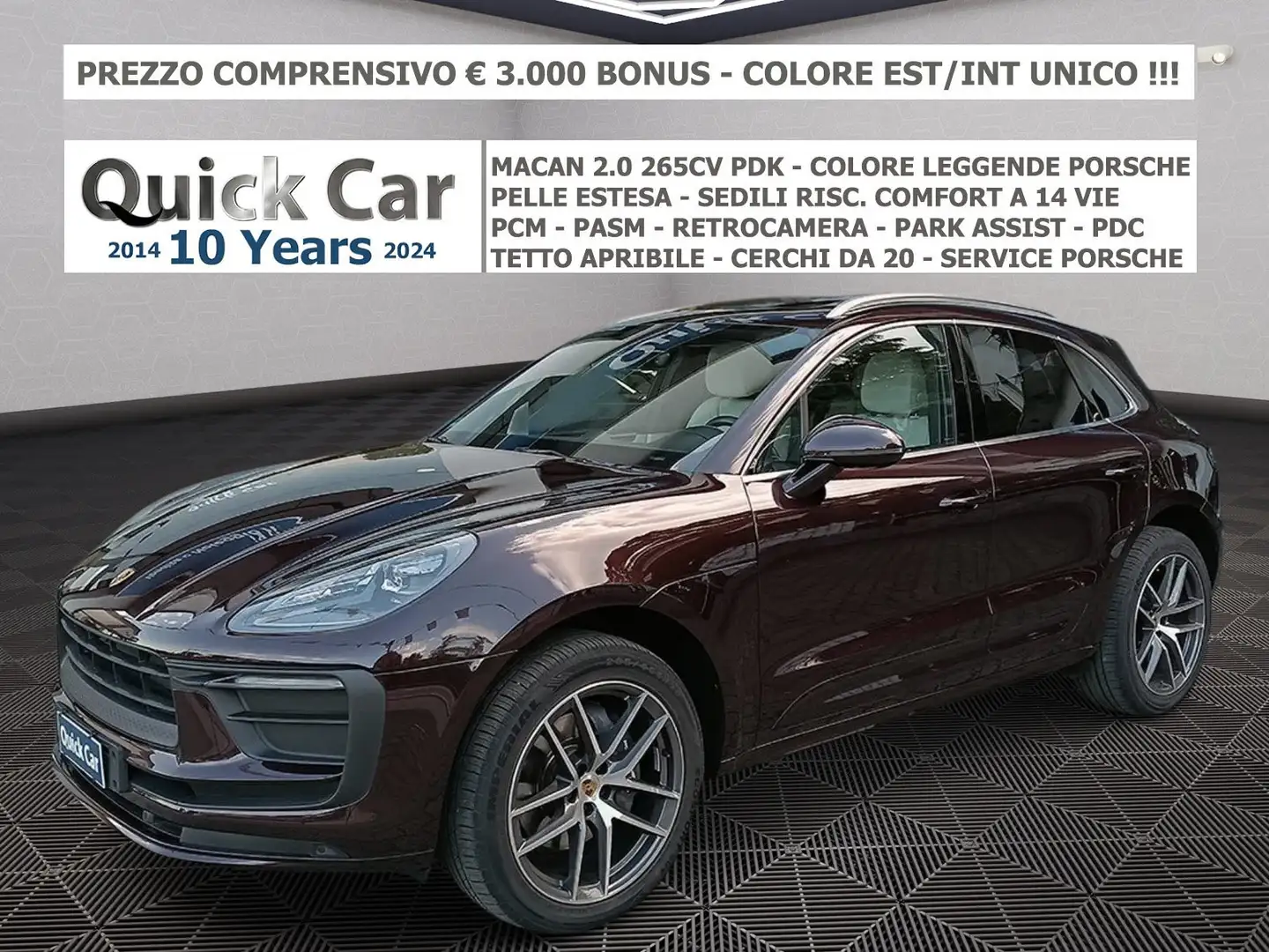 Porsche Macan 2.0 265CV PDK,TETTO,PELLE ESTESA,COLORE "LEGGENDA" Rosso - 1