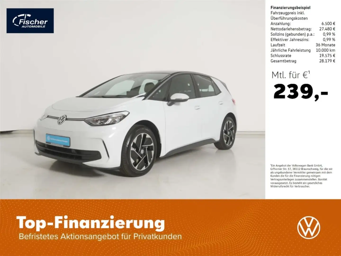 Volkswagen ID.3 Elektro Pro 58 kWh Weiß - 1