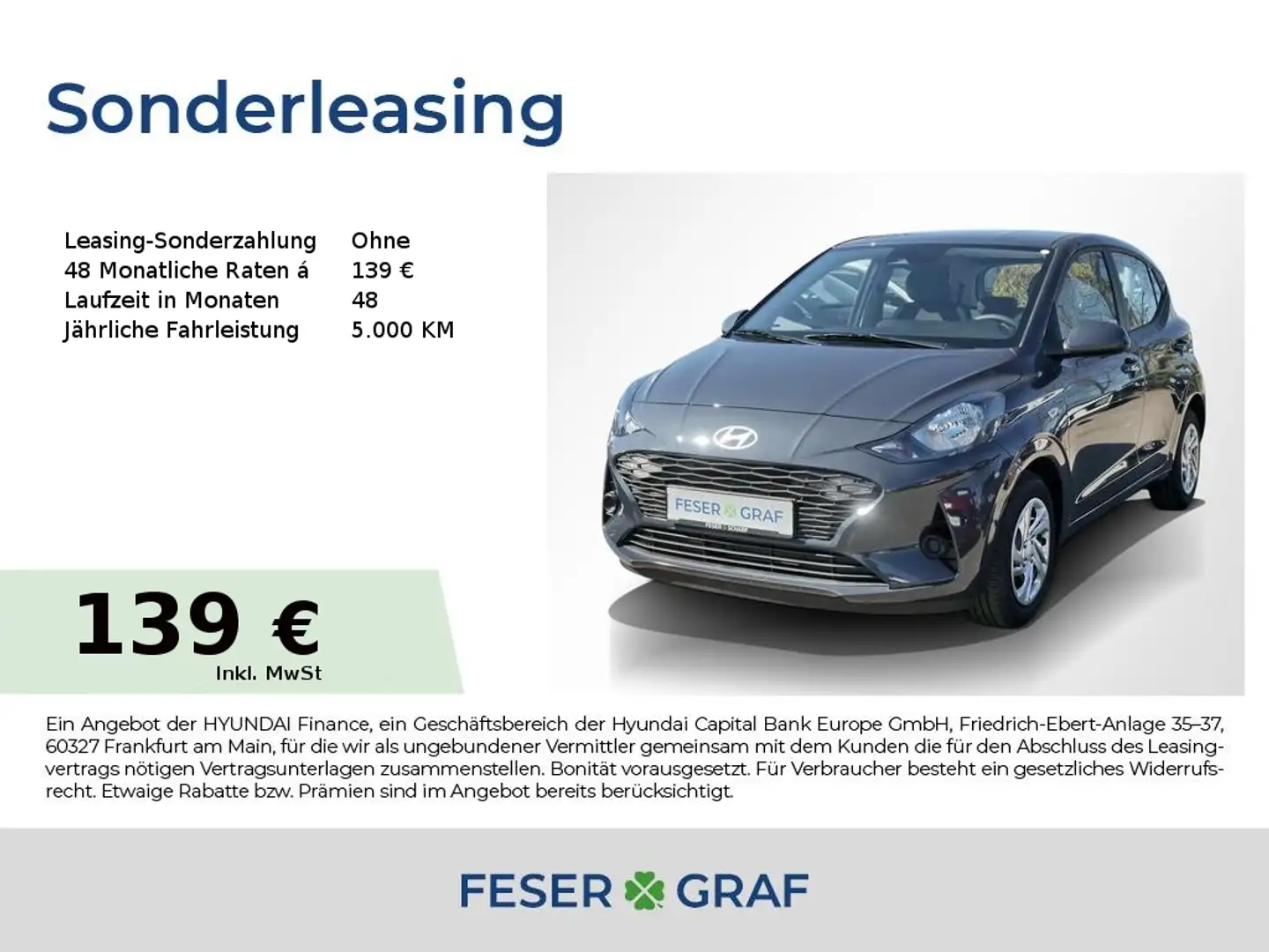 Hyundai i10 SELECT NAVI KAMERA CARPLAY KLIMA USB Grau - 1