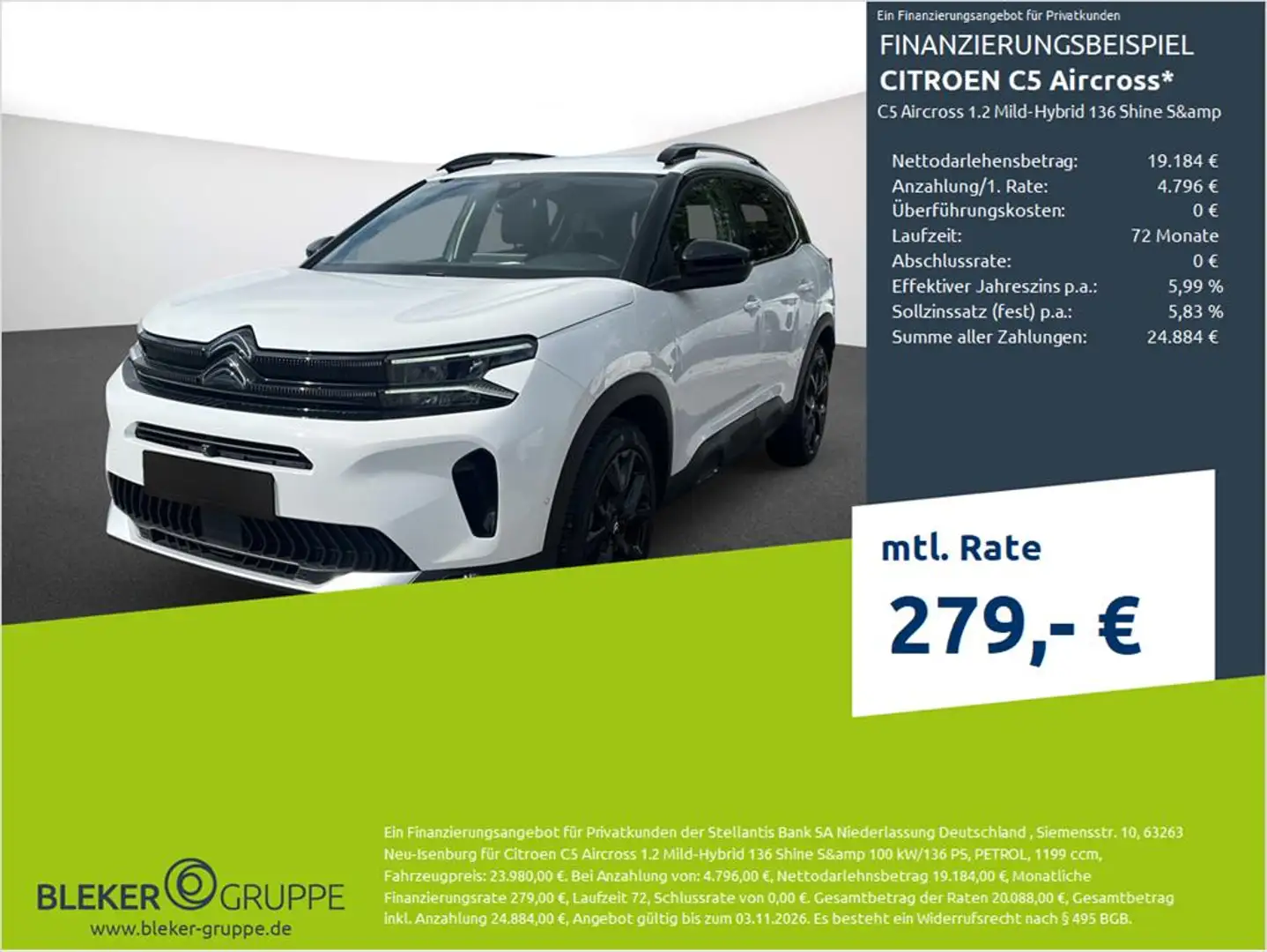 Citroen C5 Aircross 1.2 Mild-Hybrid 136 Shine S& Blanc - 1