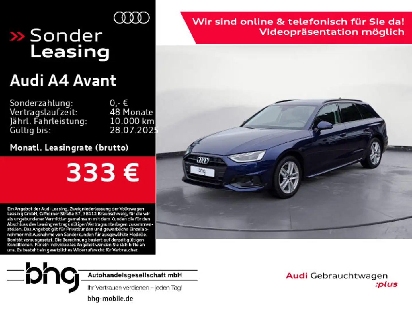 Audi A4 35 TDI S tronic advanced Sitzheizung Blau - 1