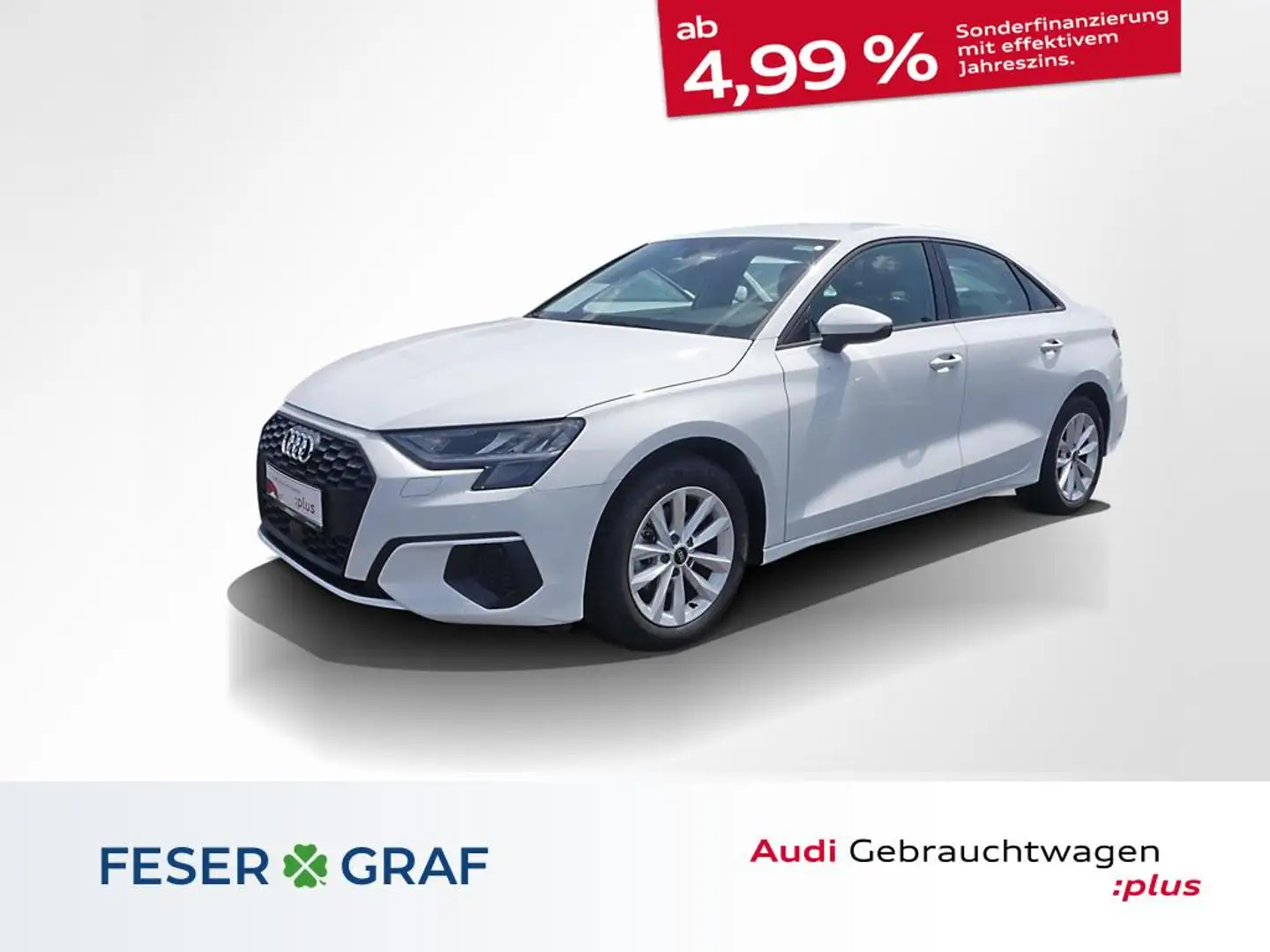 Audi A3 Limousine 30 TFSI S tronic Tempomat Navi 16" Weiß - 1