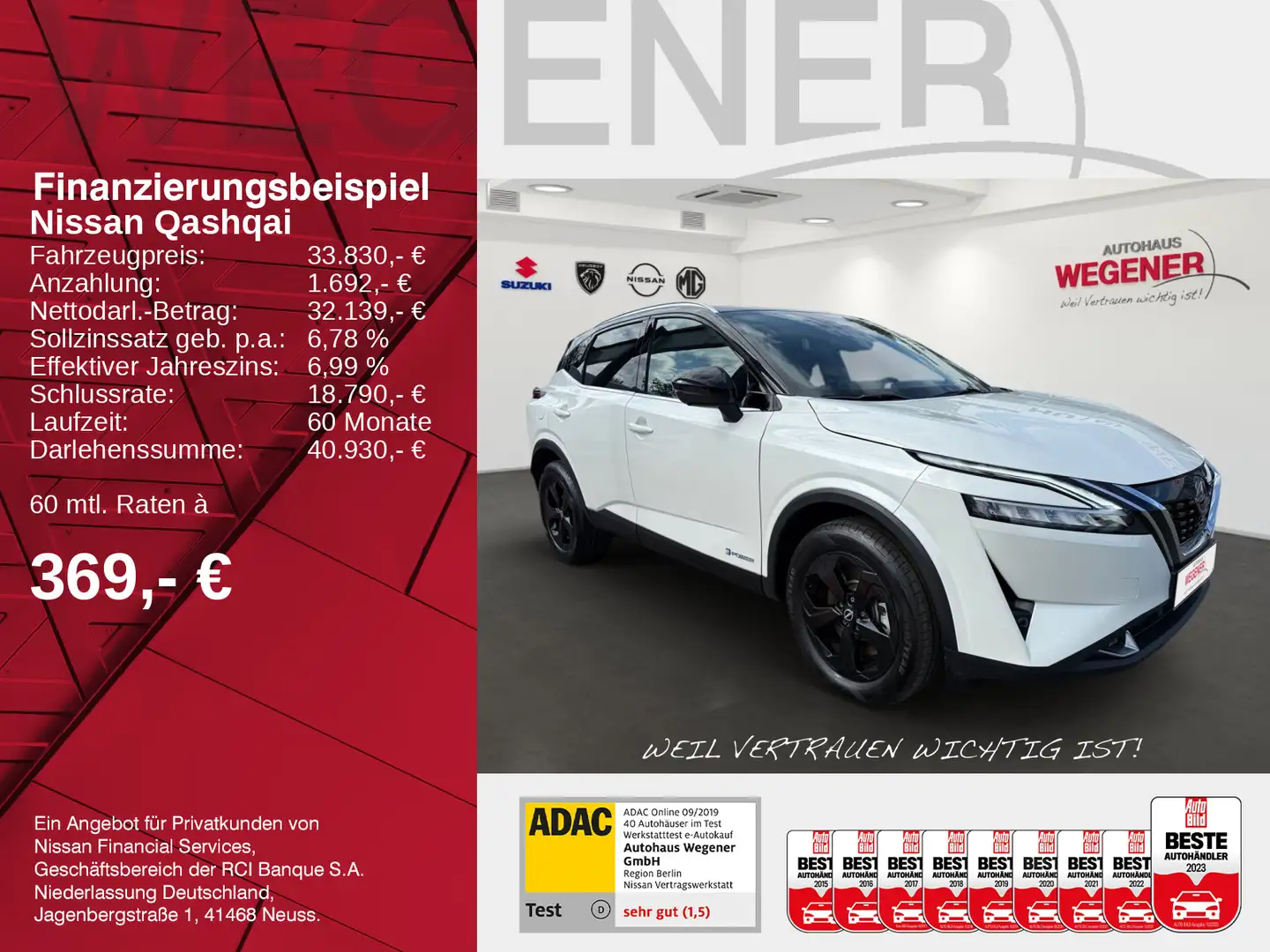Nissan Qashqai QASHQAI BLACK EDITION e-POWER PANO NAV HUD CARPL Blanc - 2