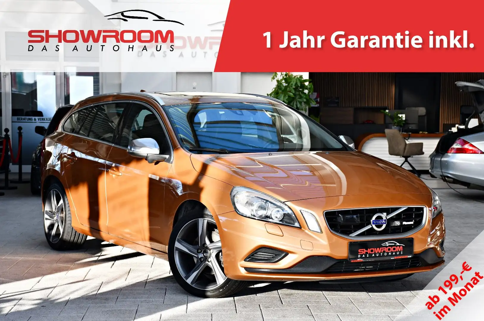 Volvo V60 Kombi R-Design Memory Navi 360° Kamera 2.Hd Orange - 1