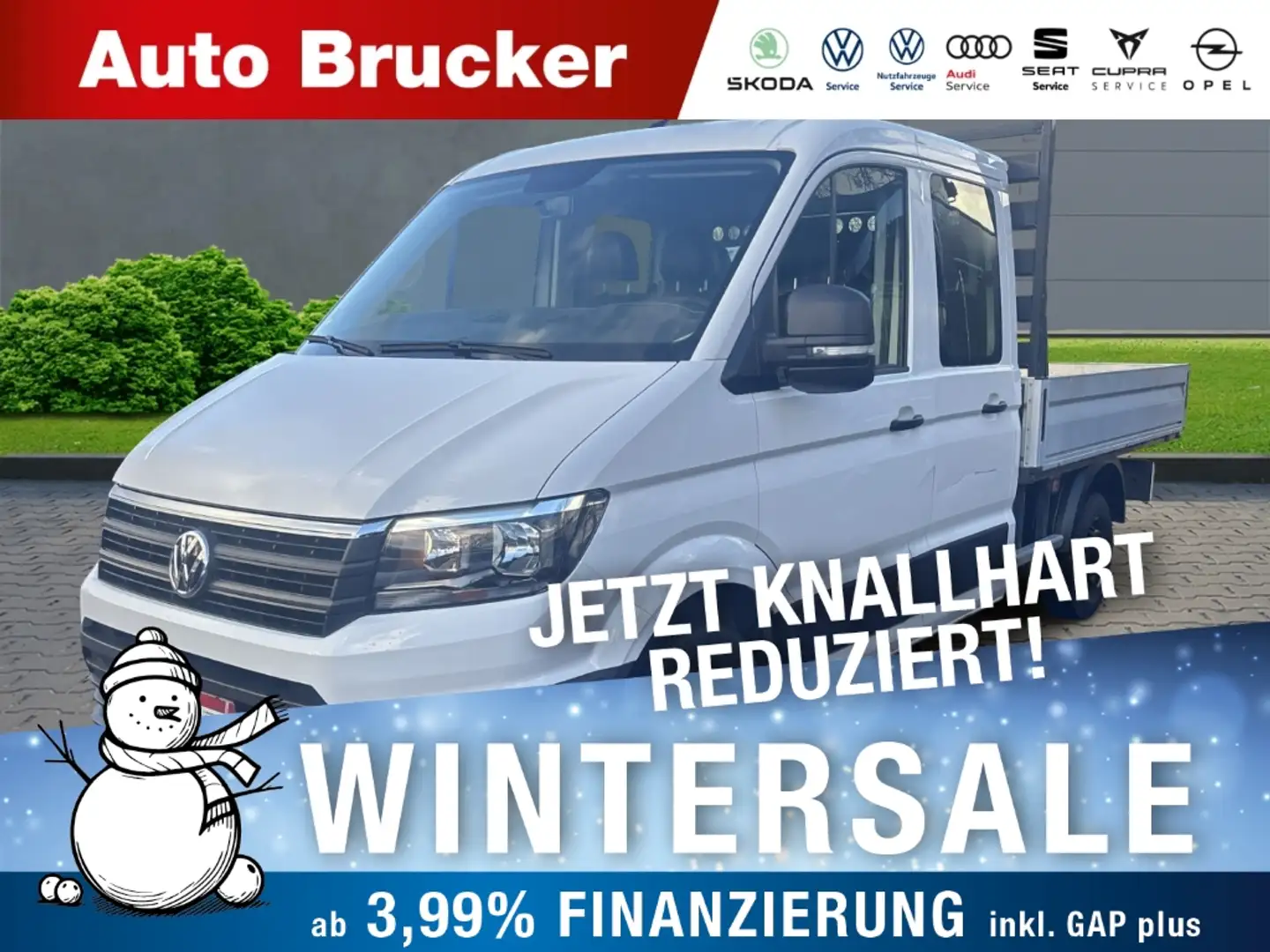 Volkswagen Crafter Pritsche 35 DOKA mittellang FWD 2.0 TDI+AHK Weiß - 1