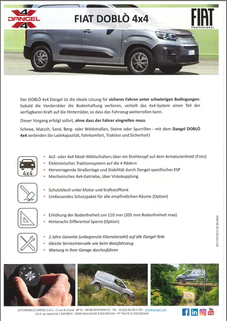 Fiat Doblo KW Extra Lang 130PS Automatik 4x4 erhöhte... Weiß - 2