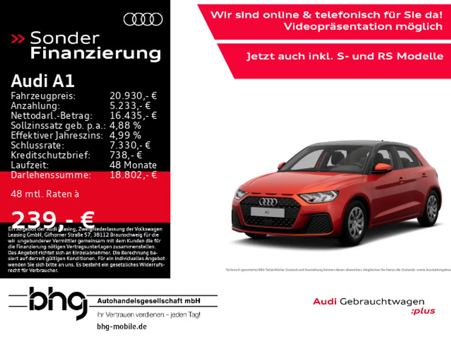 Audi A1 30 TFSI MMI/EPH/Kamera/Assist/uvm. Rot - 1