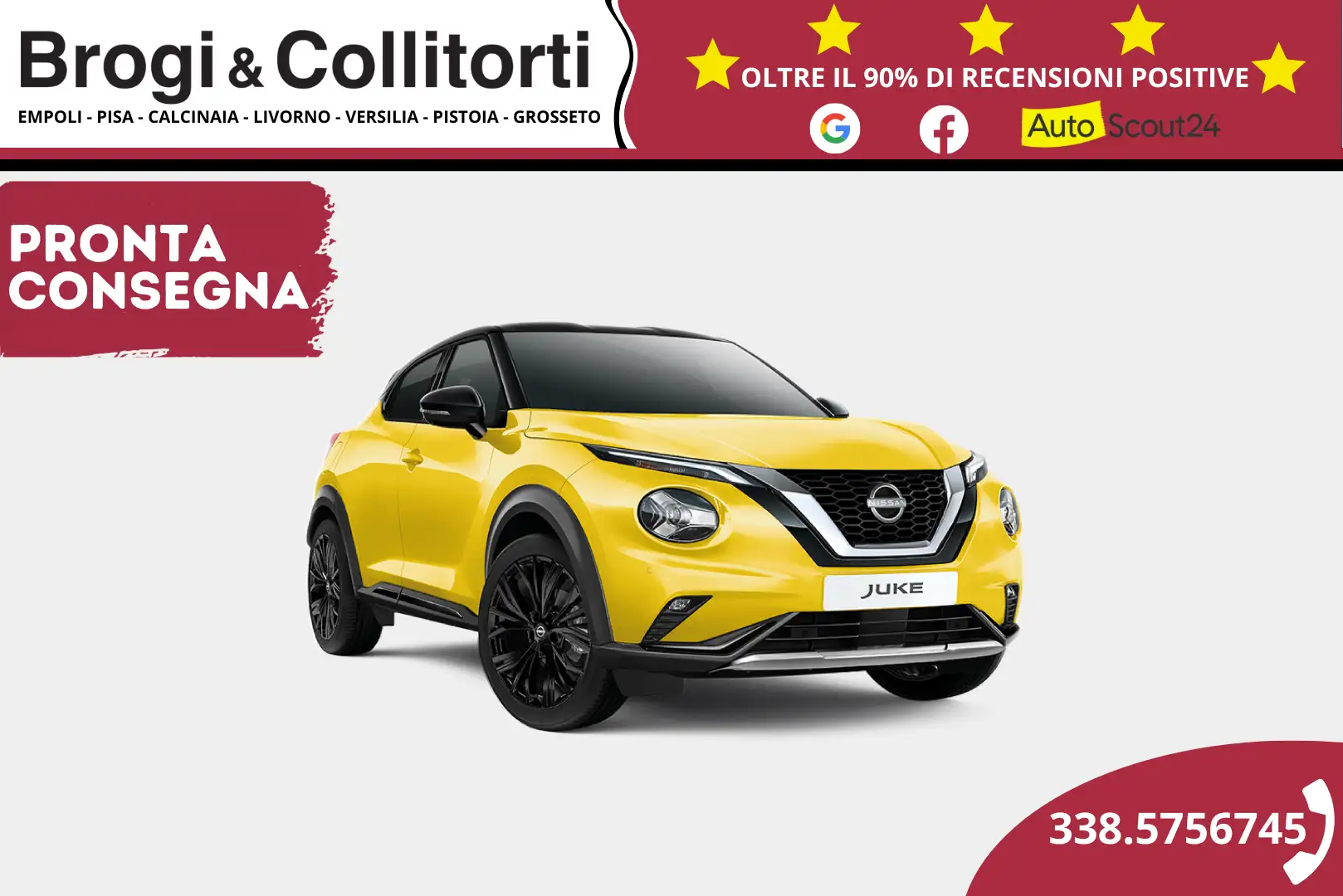 Nissan Juke 1.0 DIG-T 114 CV Acenta Giallo - 1