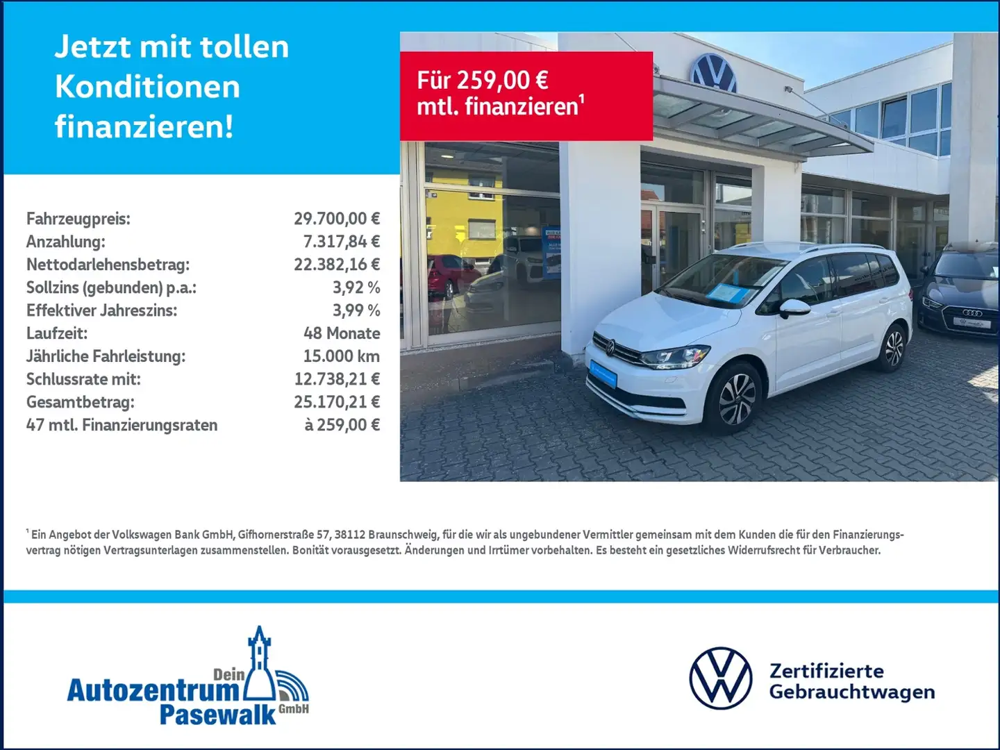 Volkswagen Touran 5T 2.0 TDI DSG Comfortline Weiß - 1