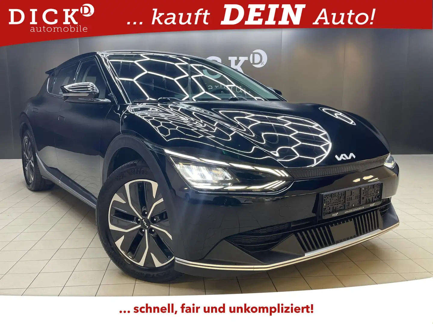 Kia EV6 77,4 KWH LEDER+NAVI+LED+SHZ+KAMER+ACC+DAB+WP Schwarz - 1