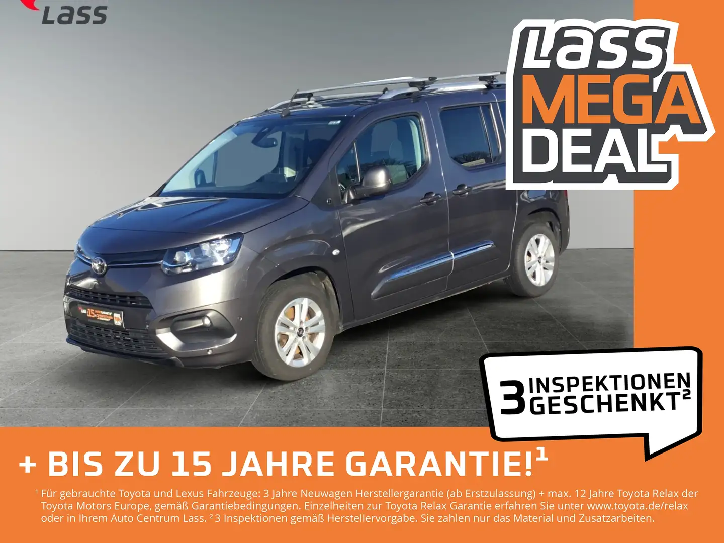 Toyota Proace City Verso 1.5 L1 AHK, CARPLAY, NAVI Gris - 1