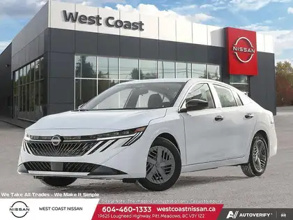 White 2026 Nissan Sentra Sedan Front-Wheel Drive Continuously Variable Transmission