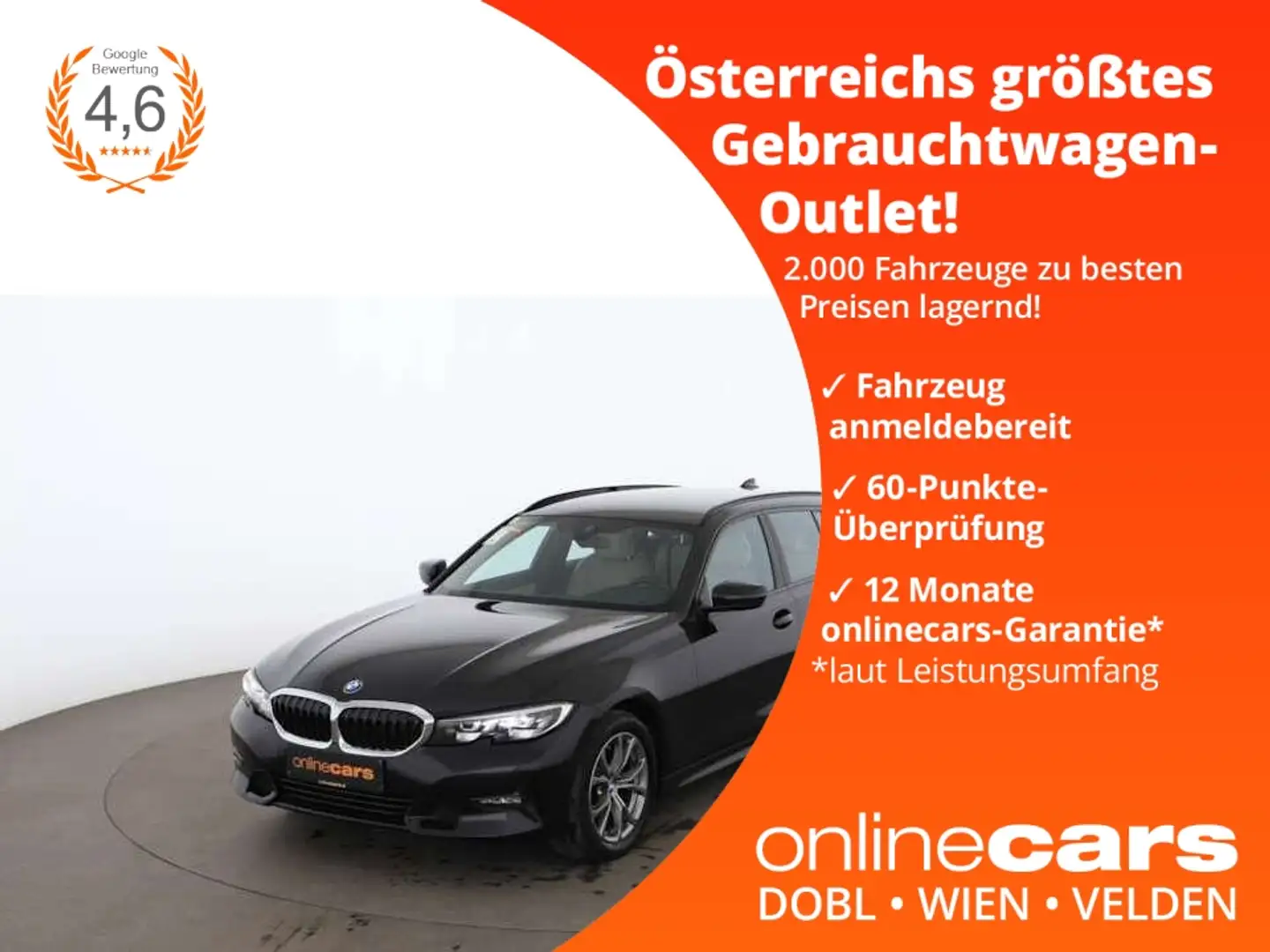 BMW 320 d Touring Sport Aut LED AHK NAVI LEDER R-CAM Schwarz - 1