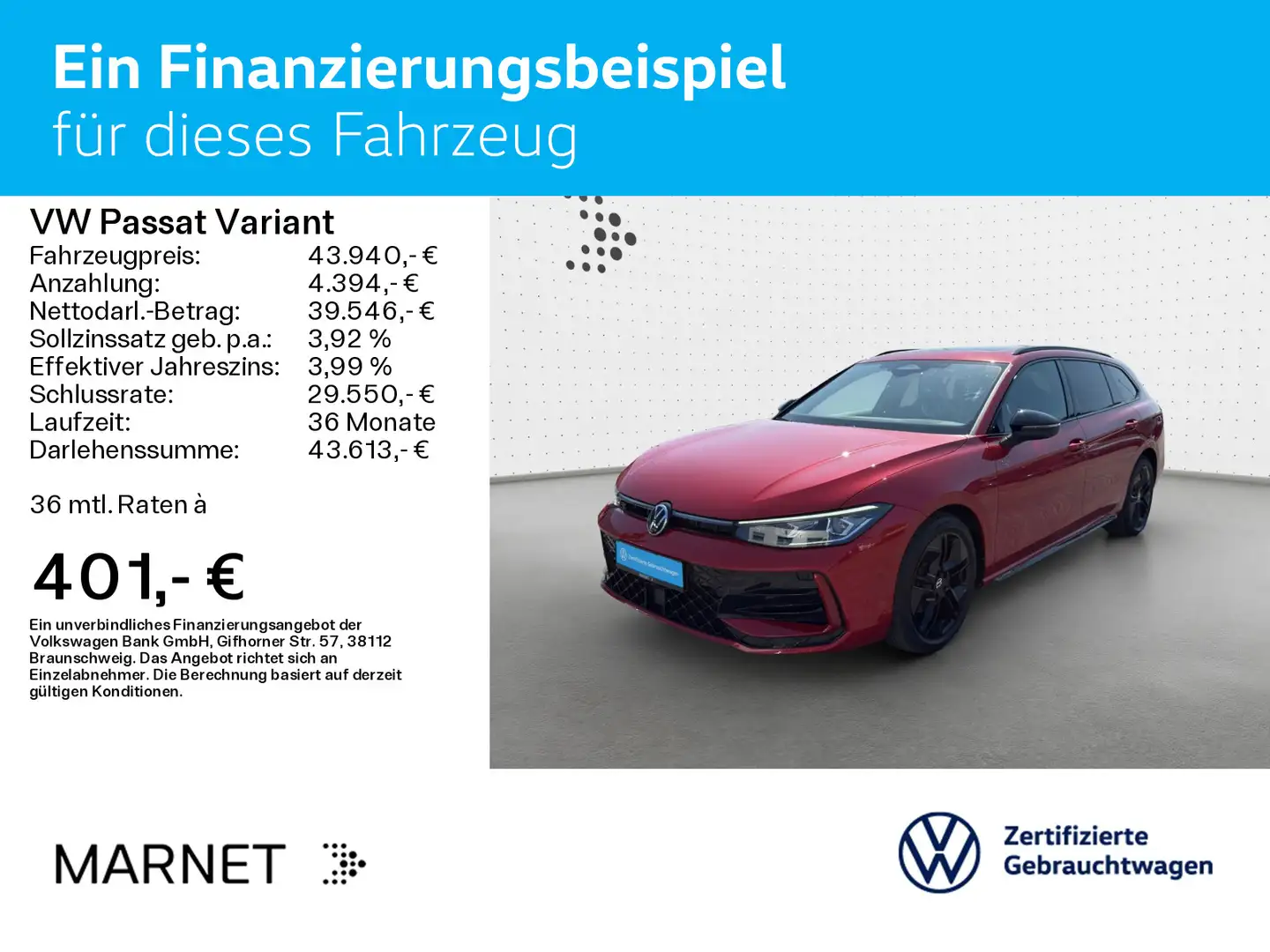 Volkswagen Passat Variant 2.0 TDI DSG  R-Line Black Style* Rot - 2