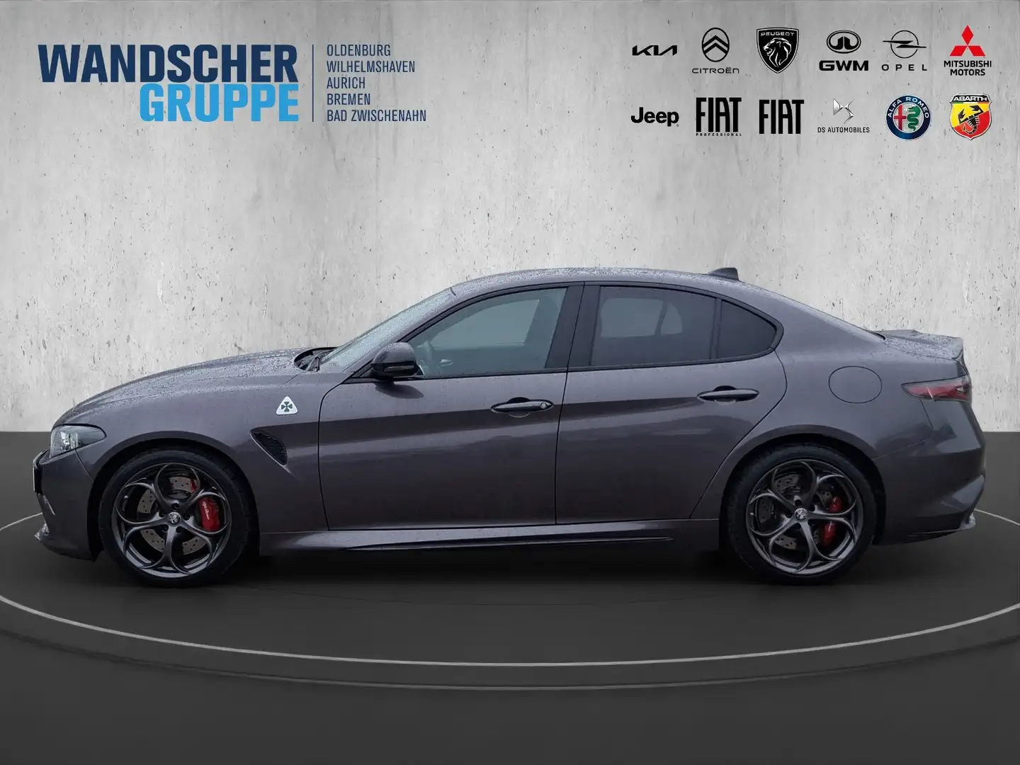 Alfa Romeo Giulia Quadrifoglio 2.9 V6 Bi-Turbo Kam.+KeyLess Gris - 2