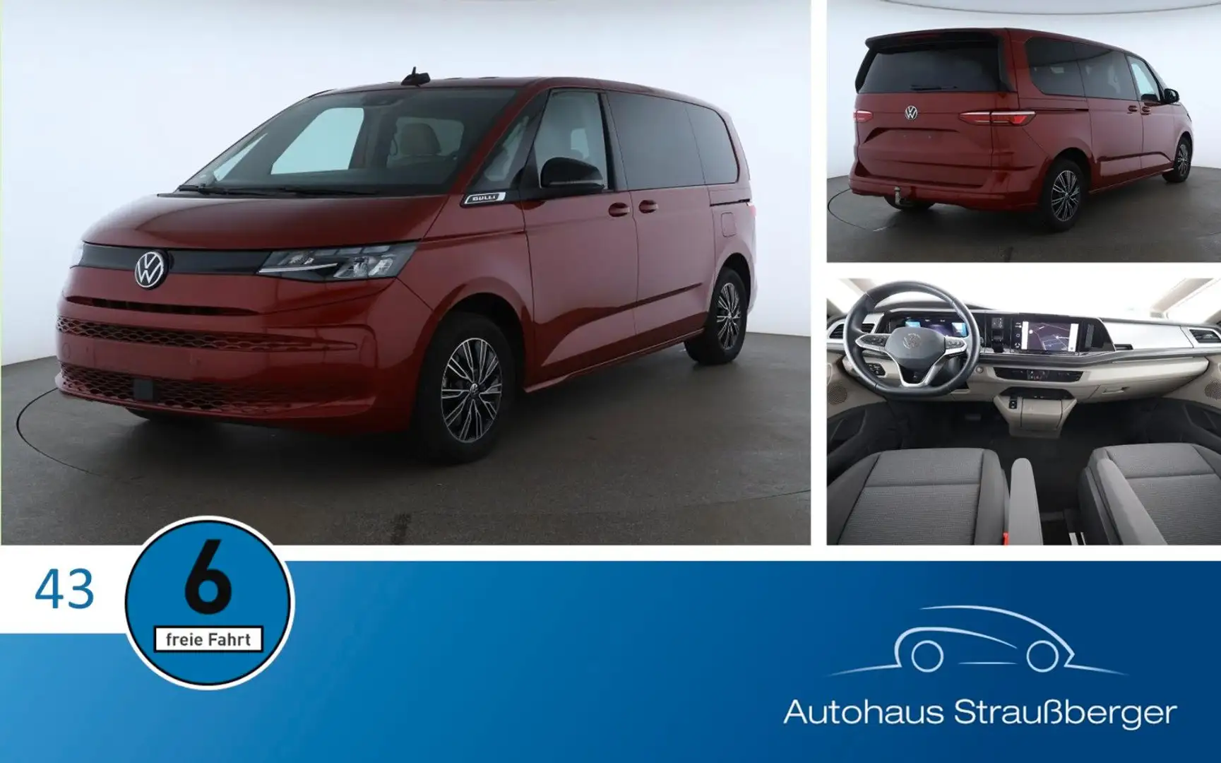 Volkswagen T7 Multivan 1.5 TSI AHK 3ZK LED SHZ 7-Sitzer Rot - 1