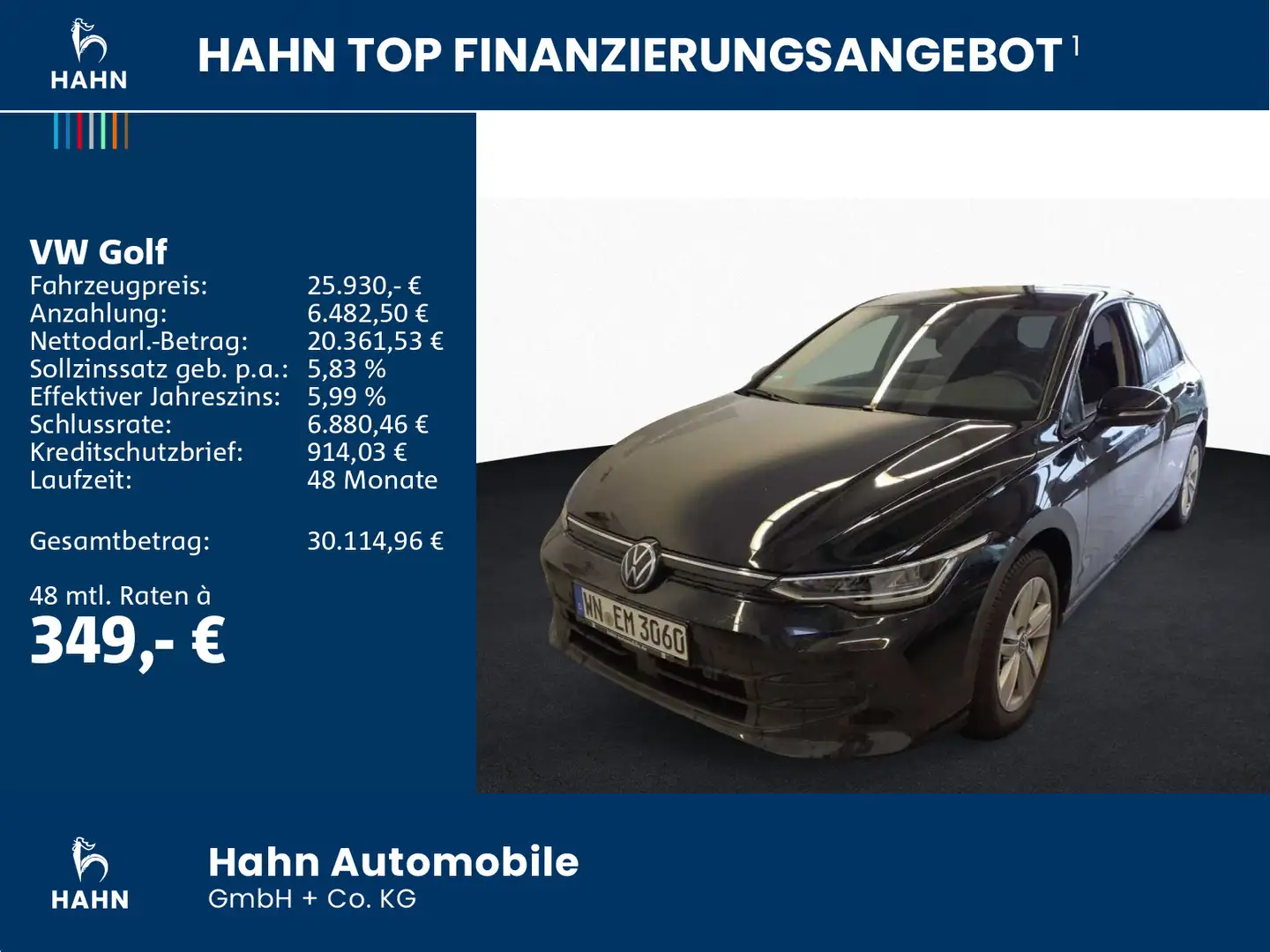 Volkswagen Golf VIII 1.5 eTSI DSG Life LED Navi CAM Sitzhzg Schwarz - 2