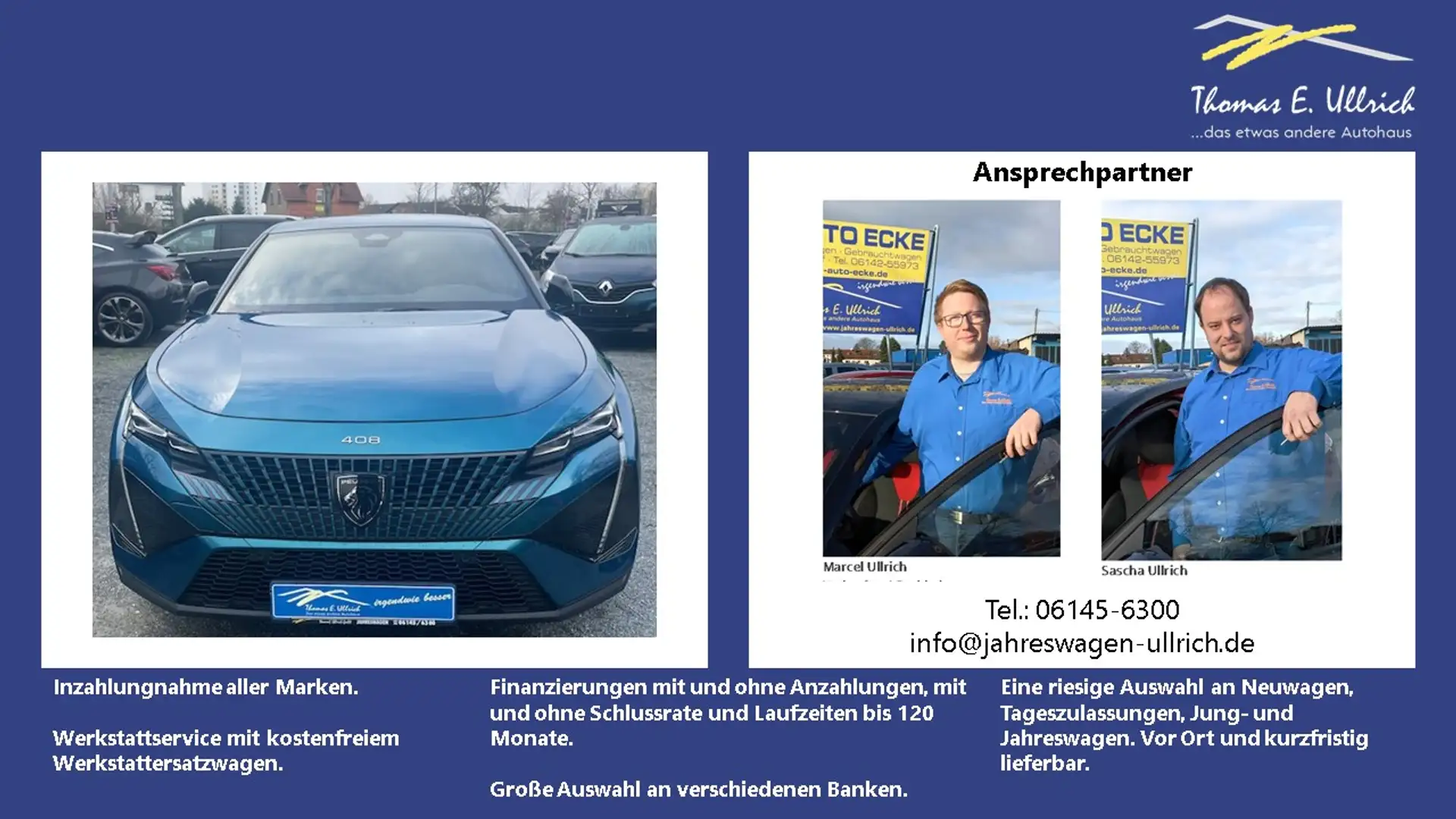 Peugeot 408 GT 1.6Plugin Hybrid 225 eAT8 Blau - 1