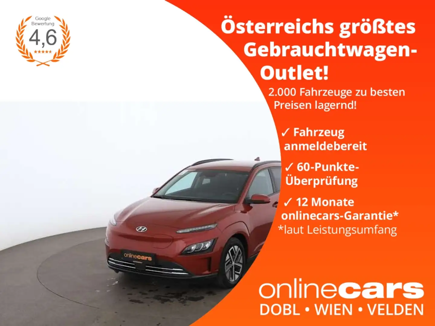 Hyundai KONA Elektro Trend 64kWh Aut LED RADAR SITZHZG Rot - 1