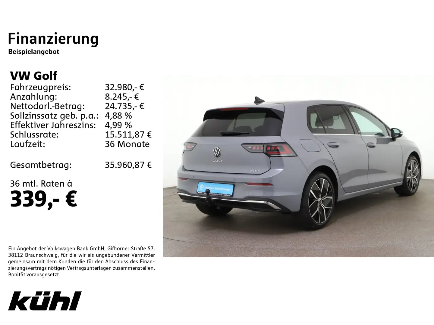 Volkswagen Golf VIII 1.5 eTSI DSG Edition 50 IQ.Light/ACC/H Grau - 2