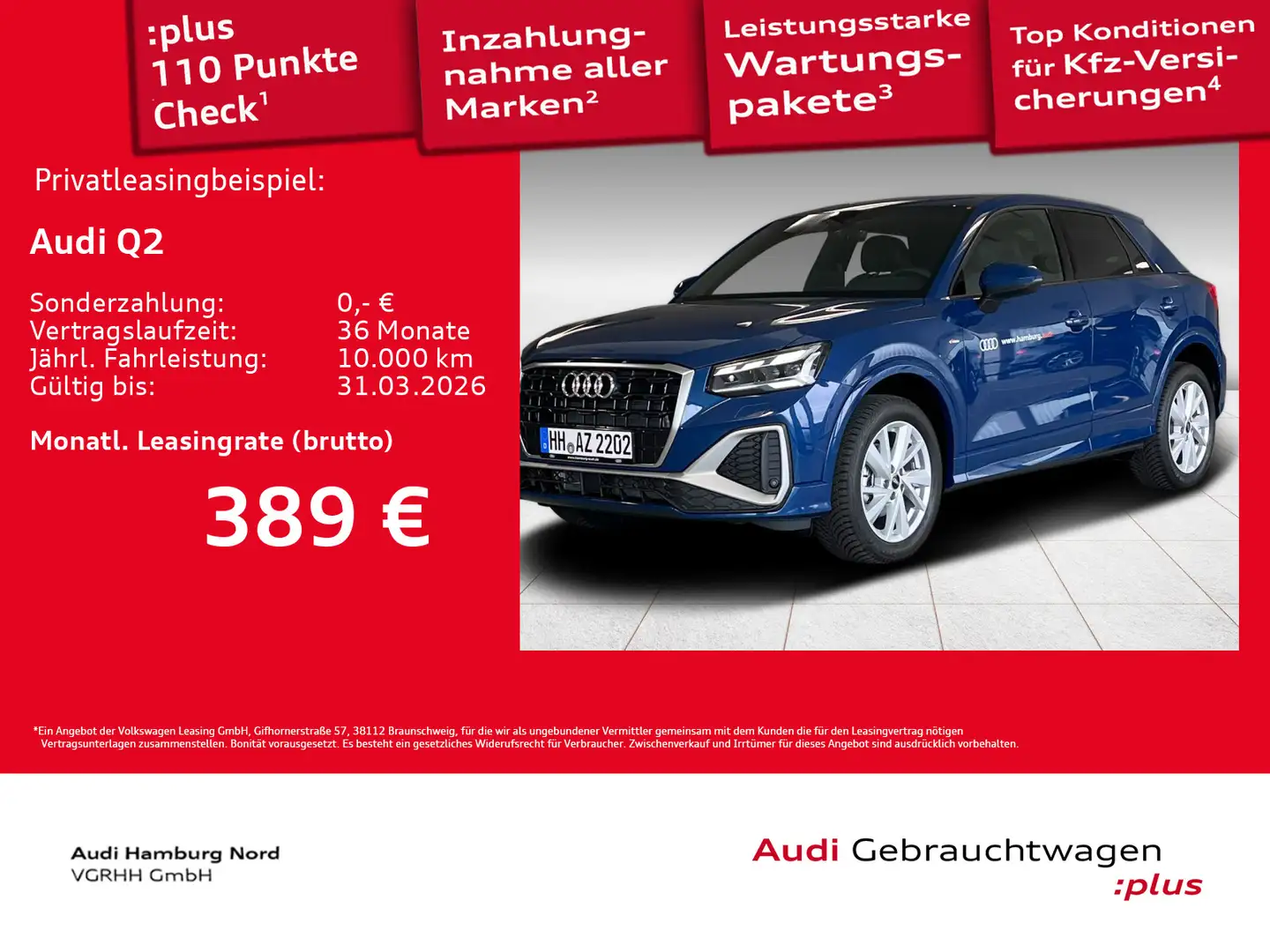 Audi Q2 35 TFSI S tronic 2xS line Matrix Kamera Sound Blau - 1