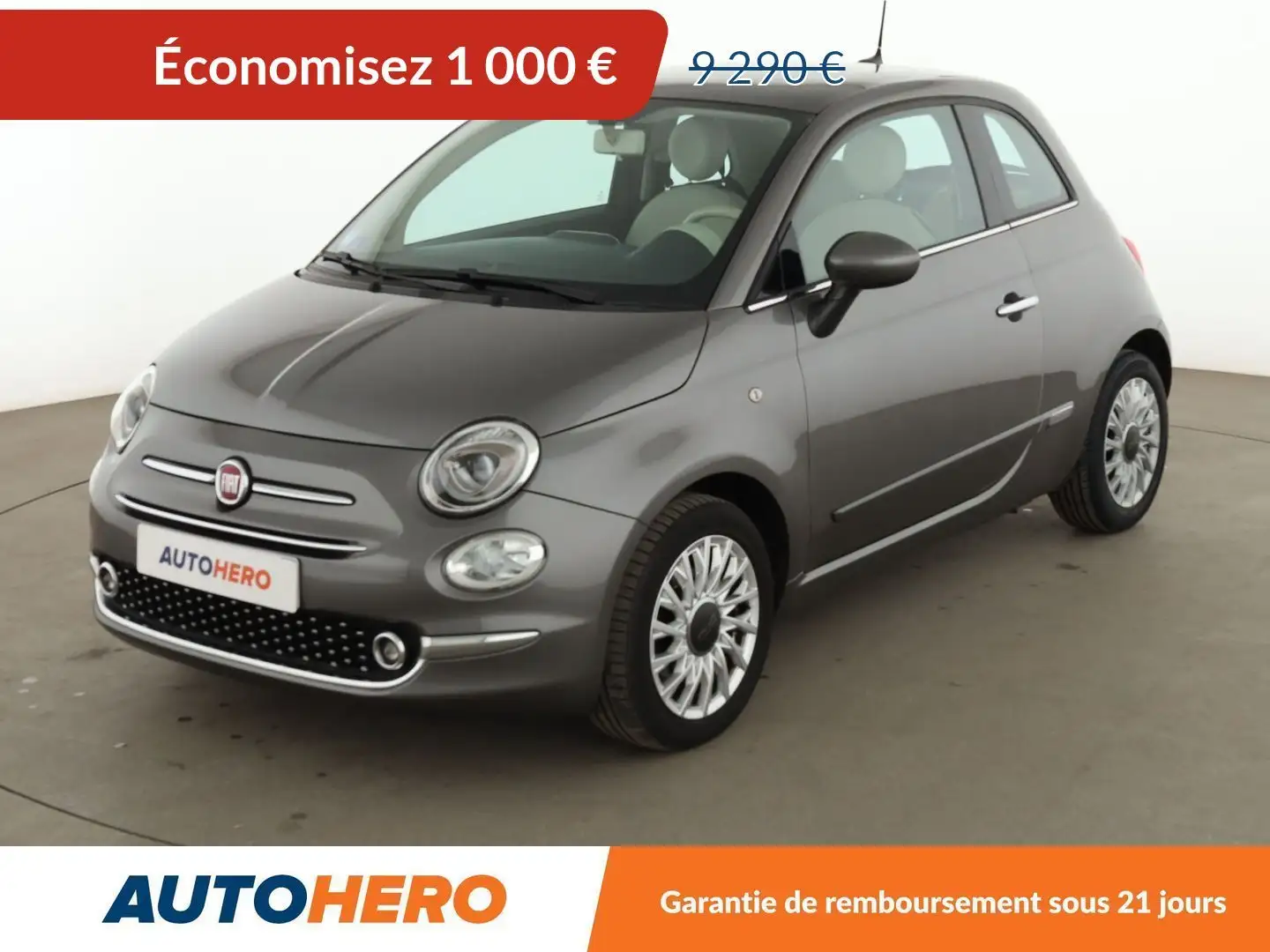 Fiat 500 1.2 Lounge Gris - 1