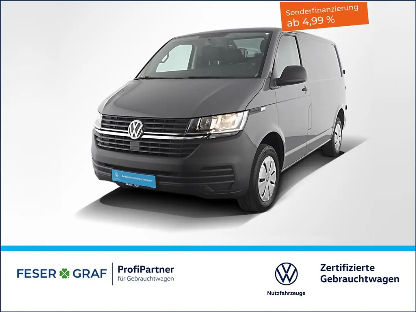 Volkswagen T6.1 Transporter 6.1 Kasten 2.0TDI PDC Heckflügeltüren Klimaanlage Grijs - 1