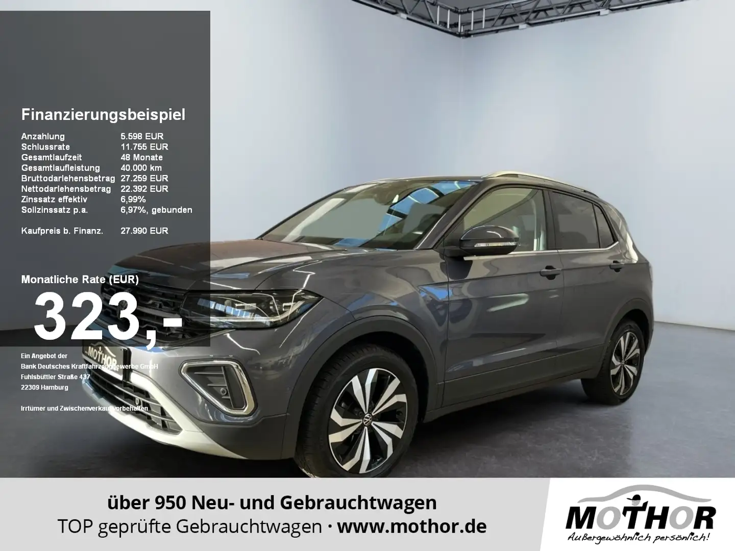 Volkswagen T-Cross Style 1.0 TSI DSG Matrix-LED-Scheinwerfer Grau - 1