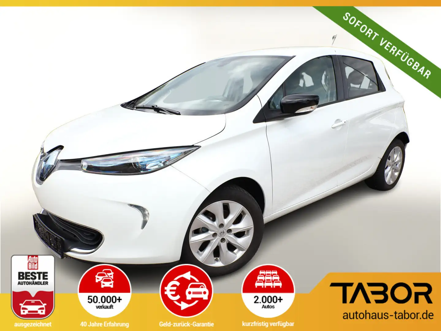 Renault ZOE R240 Zen Miet-Bat. Nav PDC Temp Klimaauto. Weiß - 1