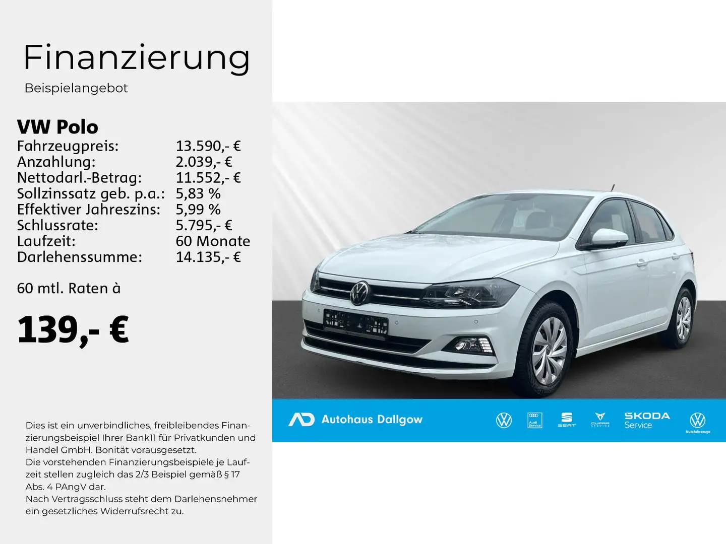 Volkswagen Polo Comfortline 1.0 59 kW (80 PS) 5-Gang-Schalt Blanco - 2