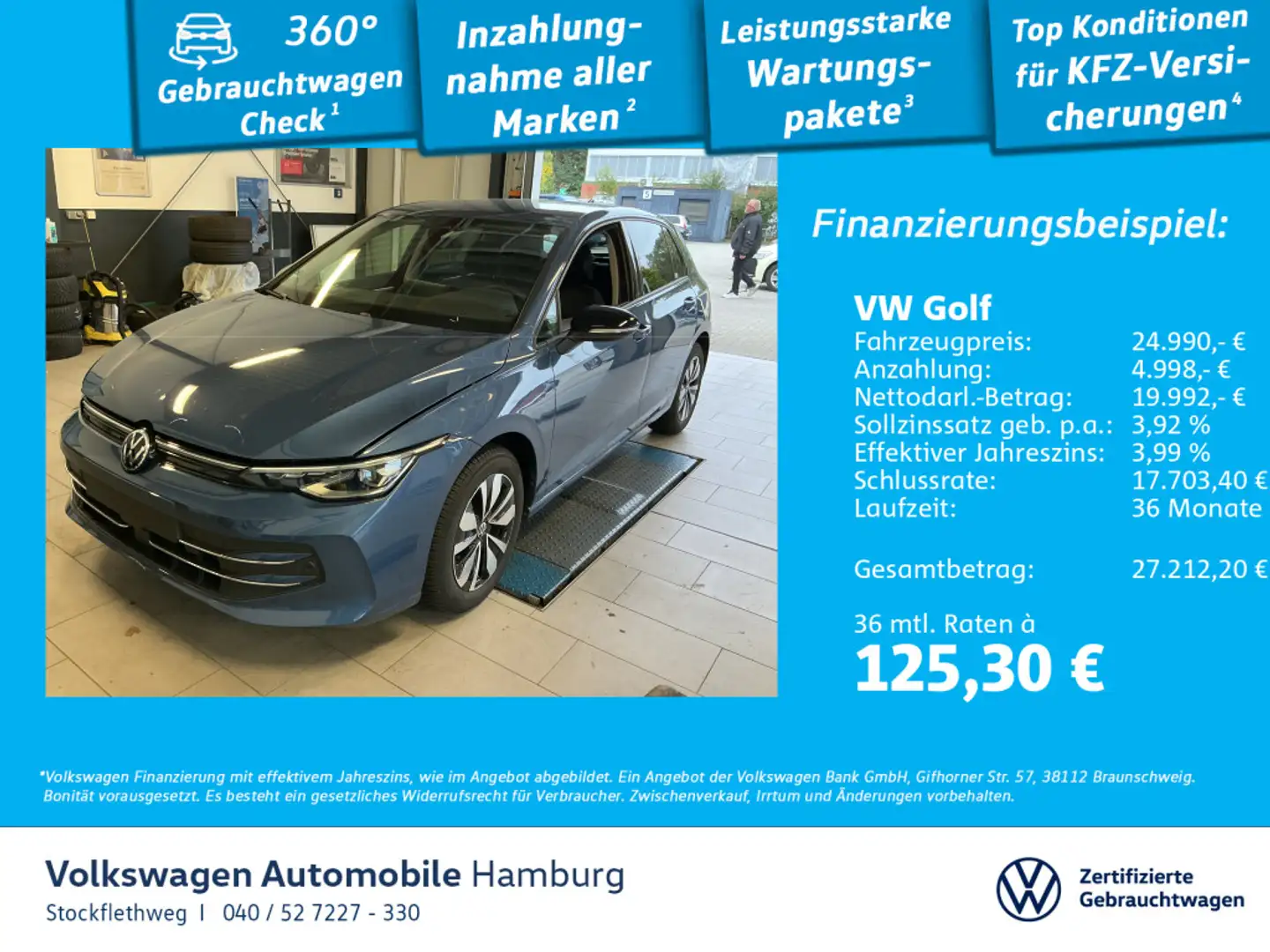 Volkswagen Golf VIII 1.5 TSI Goal AHK Navi ACC CarPlay LED Blau - 1