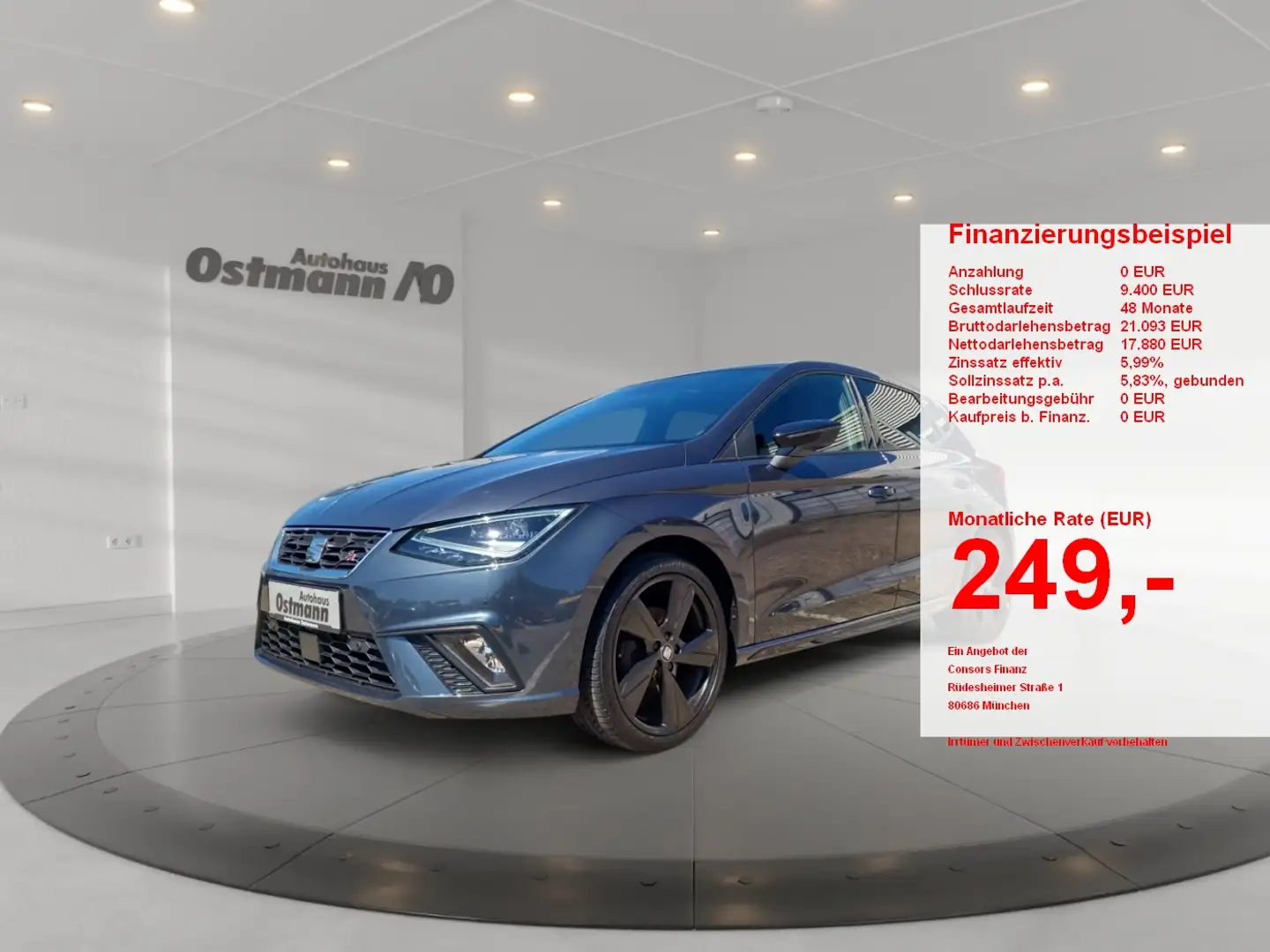 SEAT Ibiza 1.0 TSI Black Edition KAM LED KeyLess PDC NAV Grigio - 1