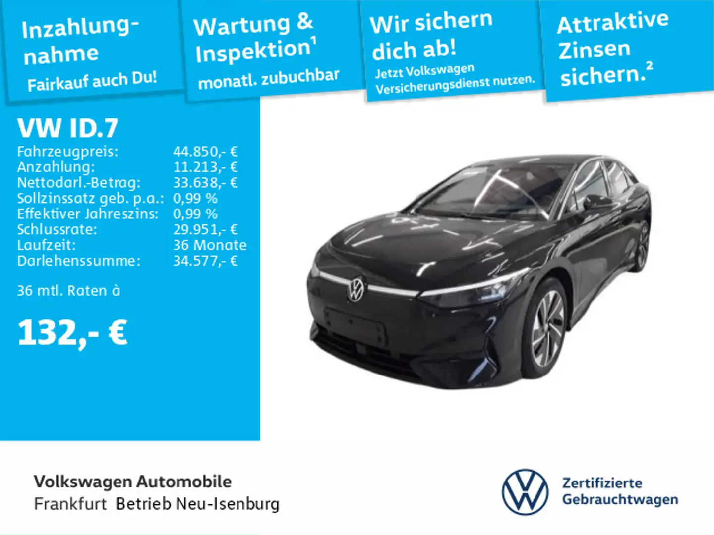 Volkswagen ID.7 Pro Navi IQ.LIGHT - LED-Matrix-Scheinwerfer Schwarz - 1