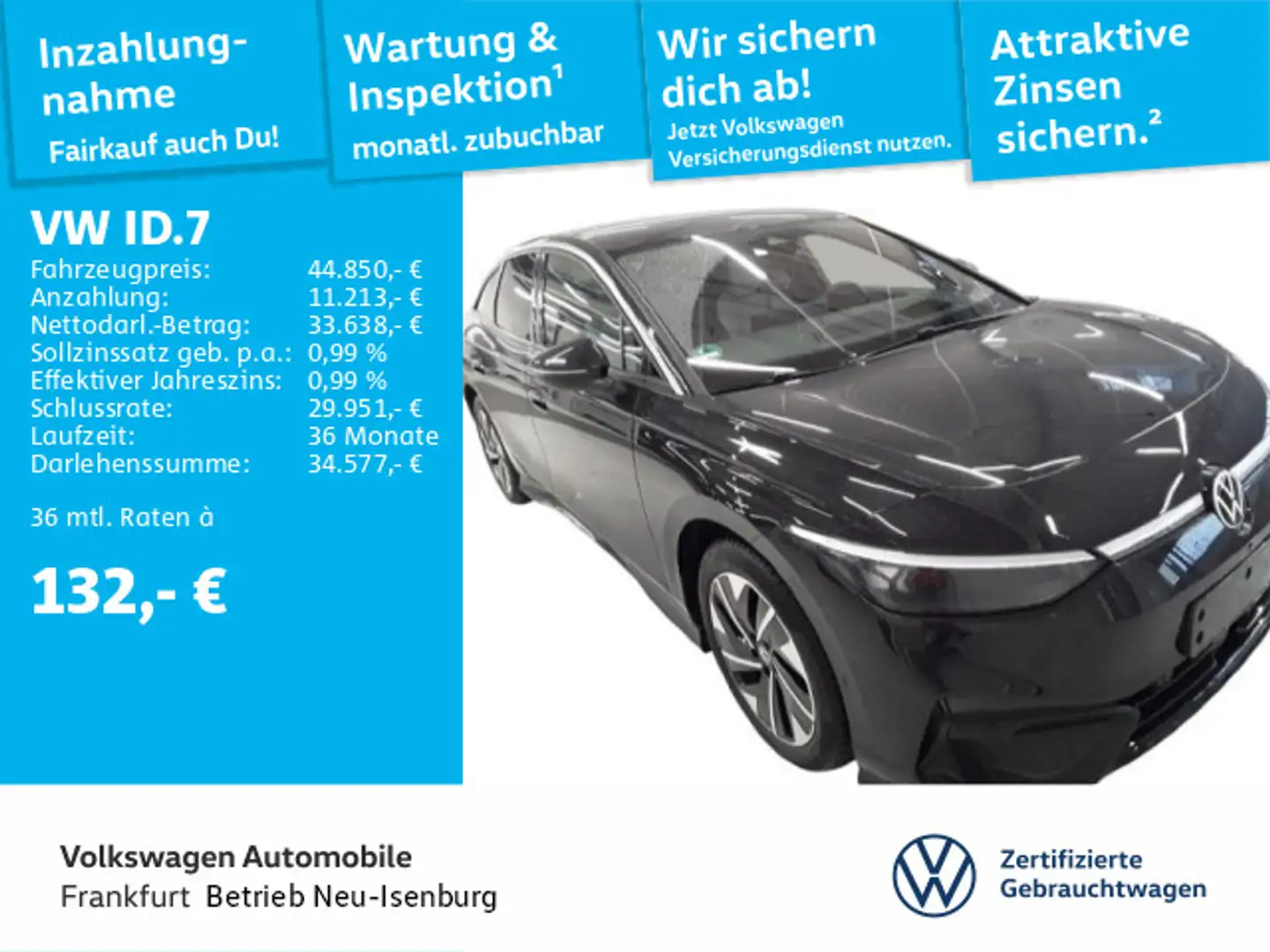 Volkswagen ID.7 Pro Navi IQ.LIGHT - LED-Matrix-Scheinwerfer Schwarz - 2