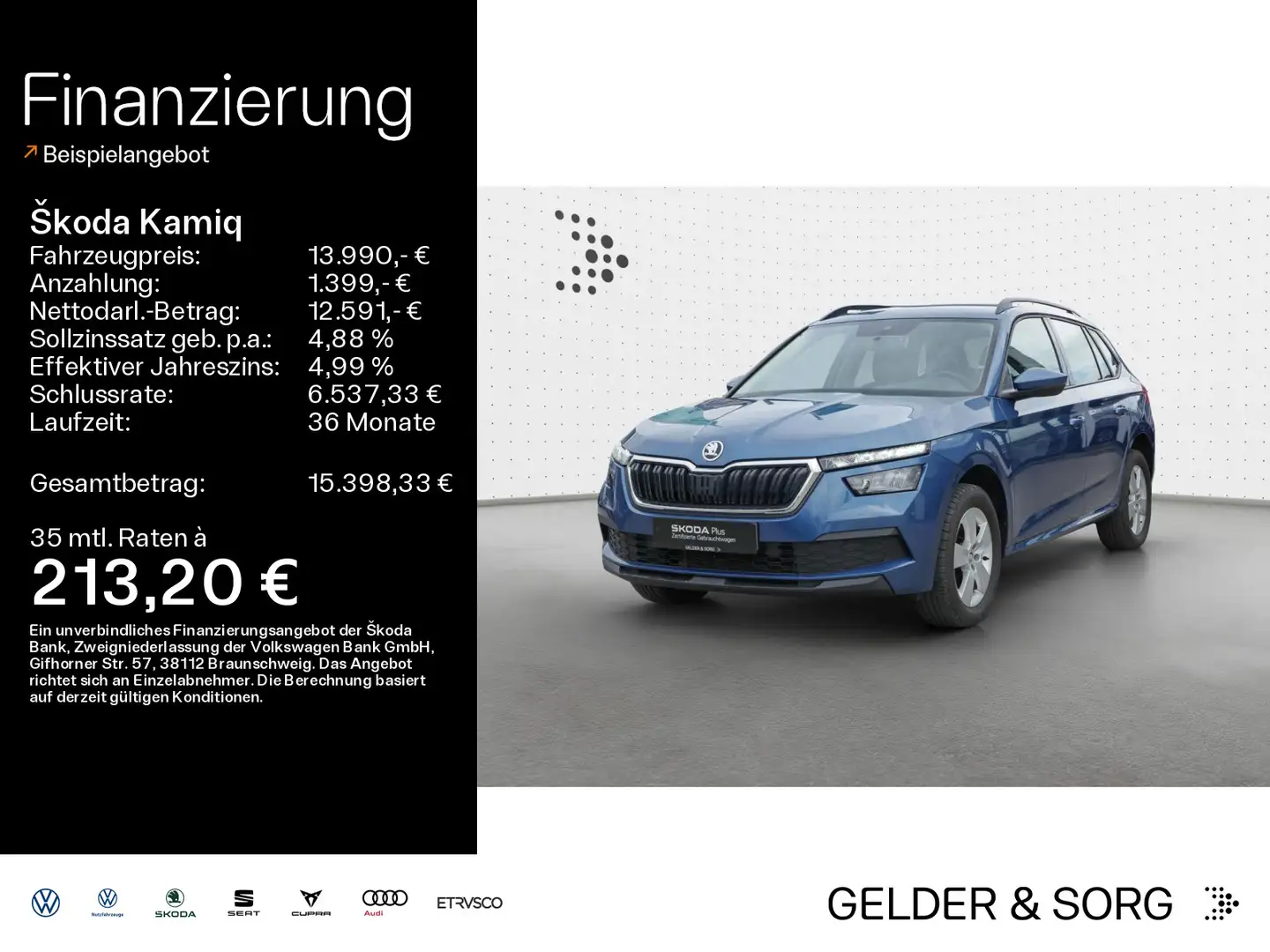 Skoda Kamiq KAMIQ Active 1.0 TSI SHZ|SMARTLINK|DAB|KLIMA Blauw - 1