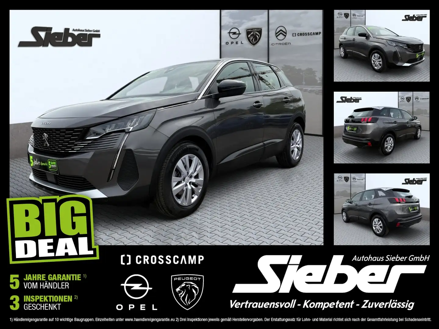 Peugeot 3008 1.5 BlueHDi 130 Active Pack Sitzhzg Kamera Gris - 1