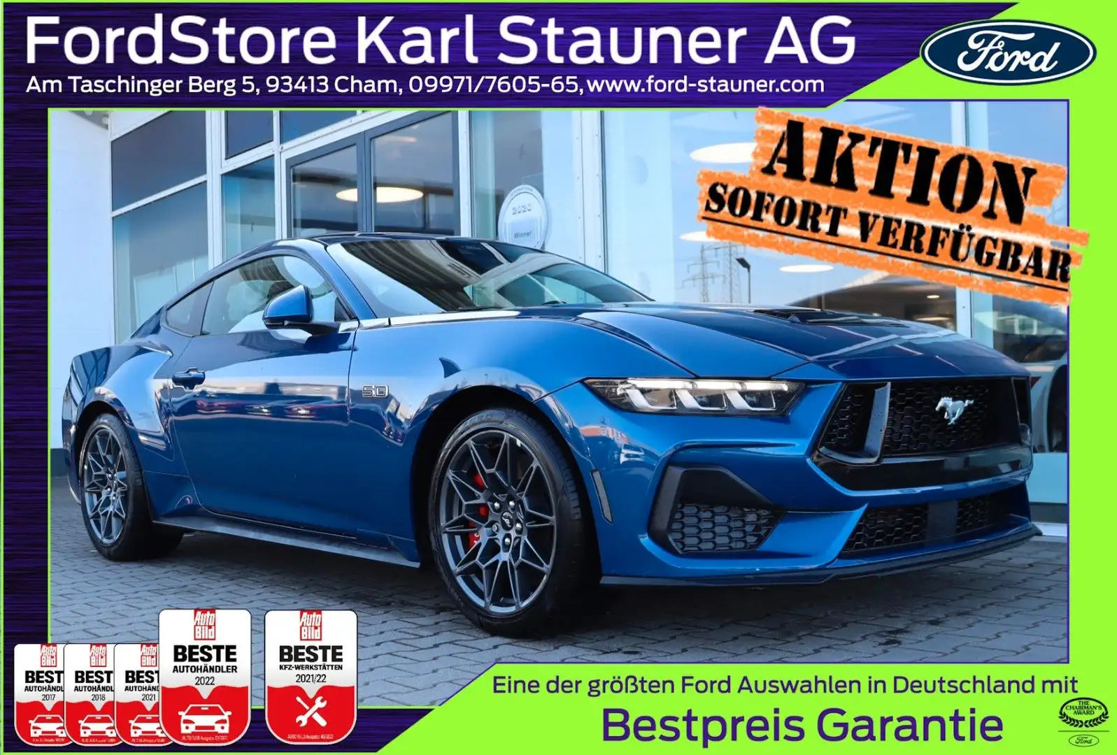 Ford Mustang 5.0 V8 GT Fastback MagneRide 4,99% FIN Blau - 1