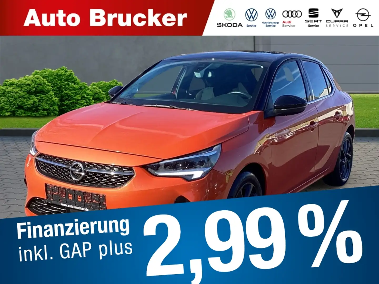 Opel Corsa F Elegance 1.2+Alufelgen+Klimaanlage+Parksensoren+ Orange - 1