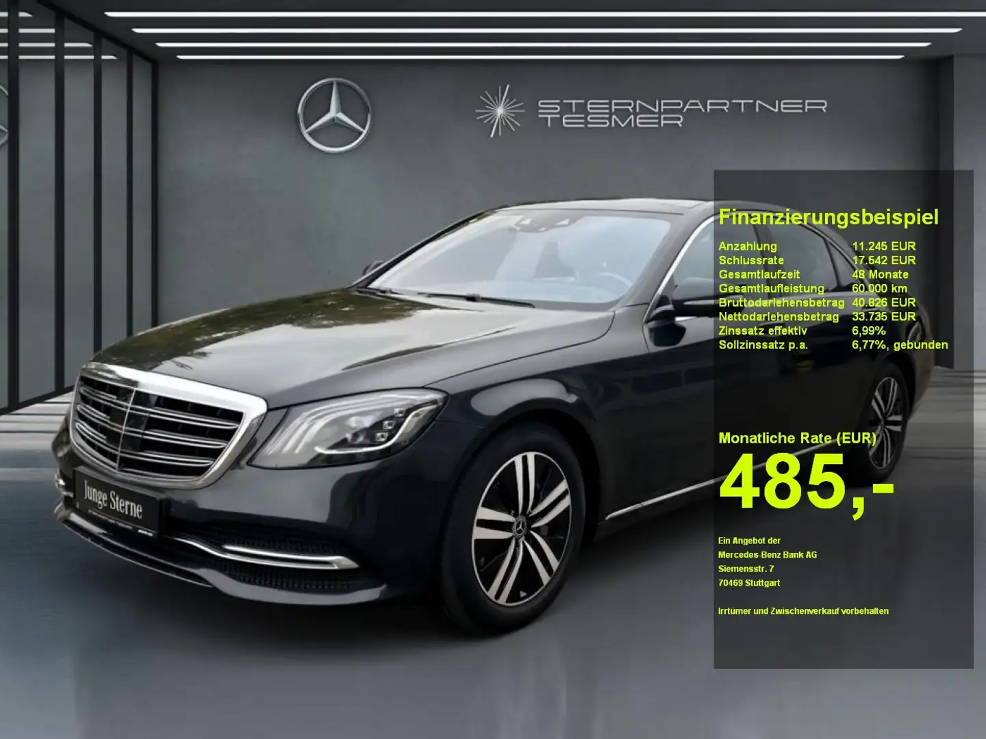 Mercedes-Benz S 400 d 4M +StHz+Memory+PANO+KAMERA+HuD+COMAND Negro - 1