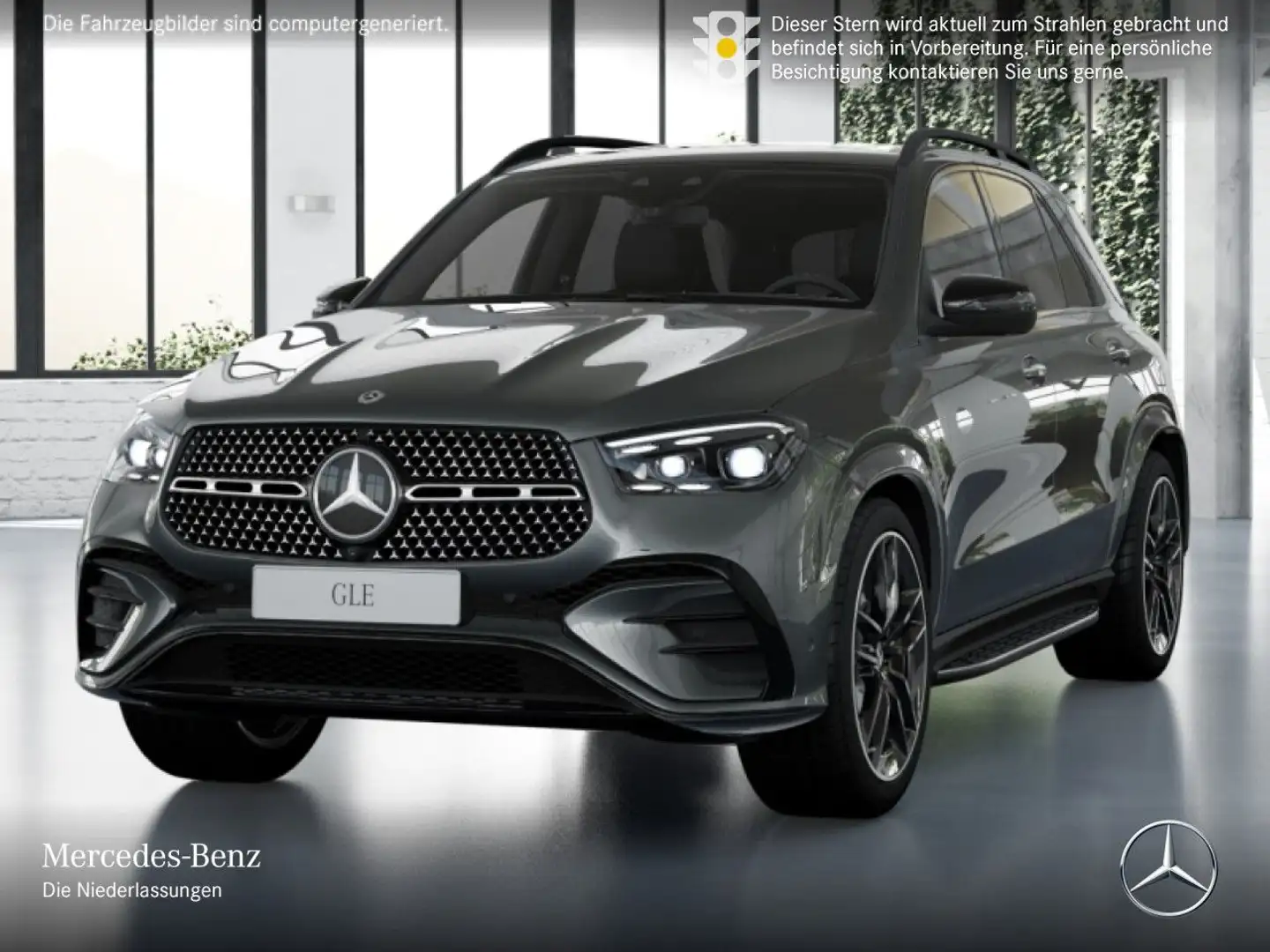 Mercedes-Benz GLE 350 de 4M AMG+NIGHT+PANO+360+AHK+MULTIBEAM+9G Gris - 2